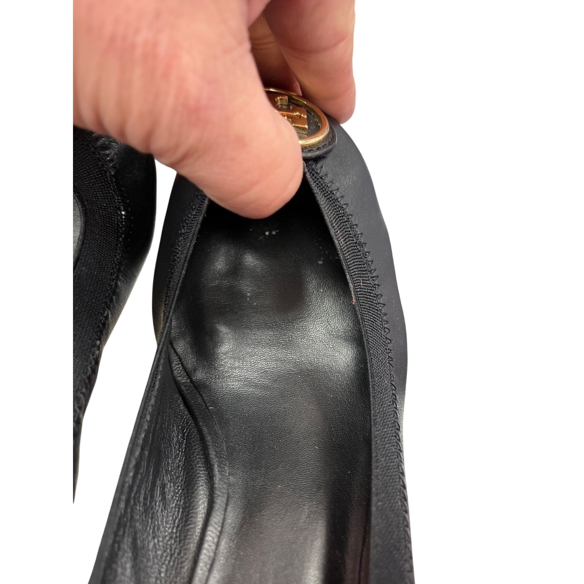 Tory Burch Tory Burch wms black leather slip wedge 2.5 heels shoes sz 8 Size US 8.5 / IT 38.5 - 10 Thumbnail
