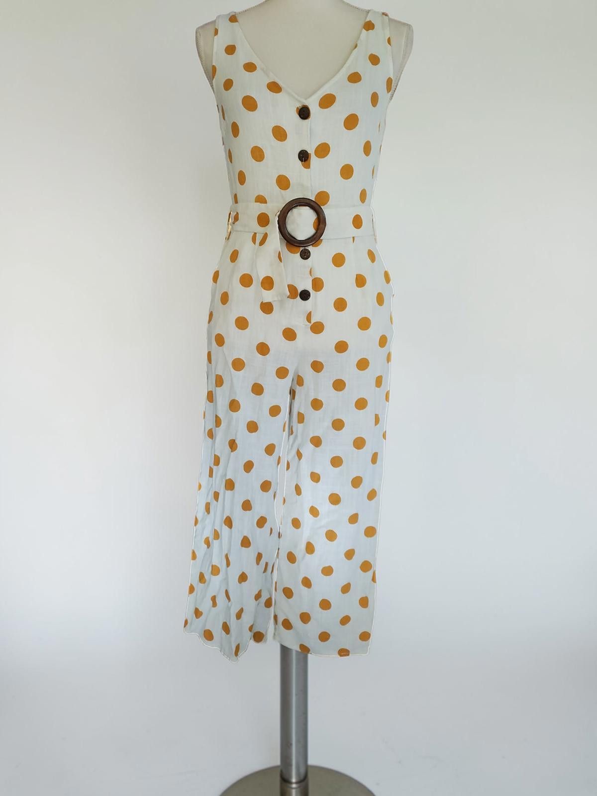 Other Monteau White Polka Dot Jumpsuit Size Medium Size 32" / US 10 / IT 46 - 3 Thumbnail