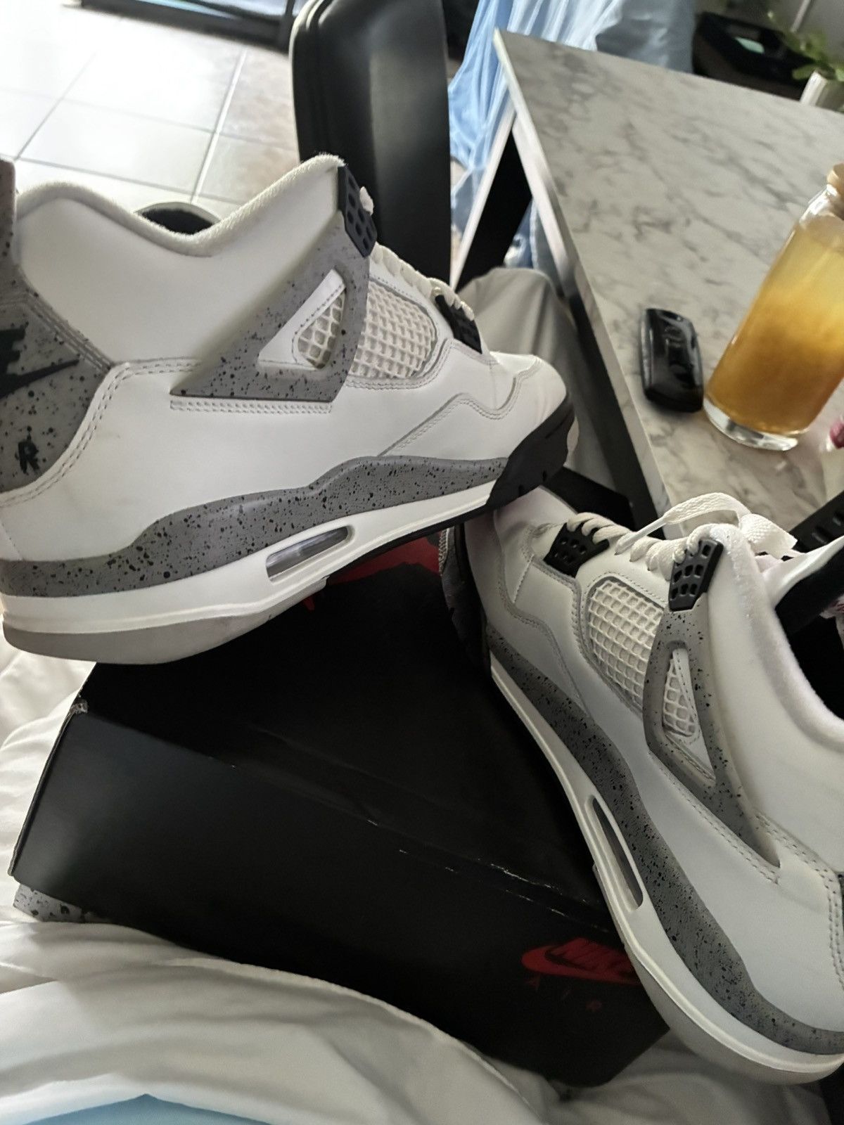 Jordan Brand Air Jordan 4 Retro OG 'White Cement' 2025 Size US 10.5 / EU 43-44 - 2 Thumbnail