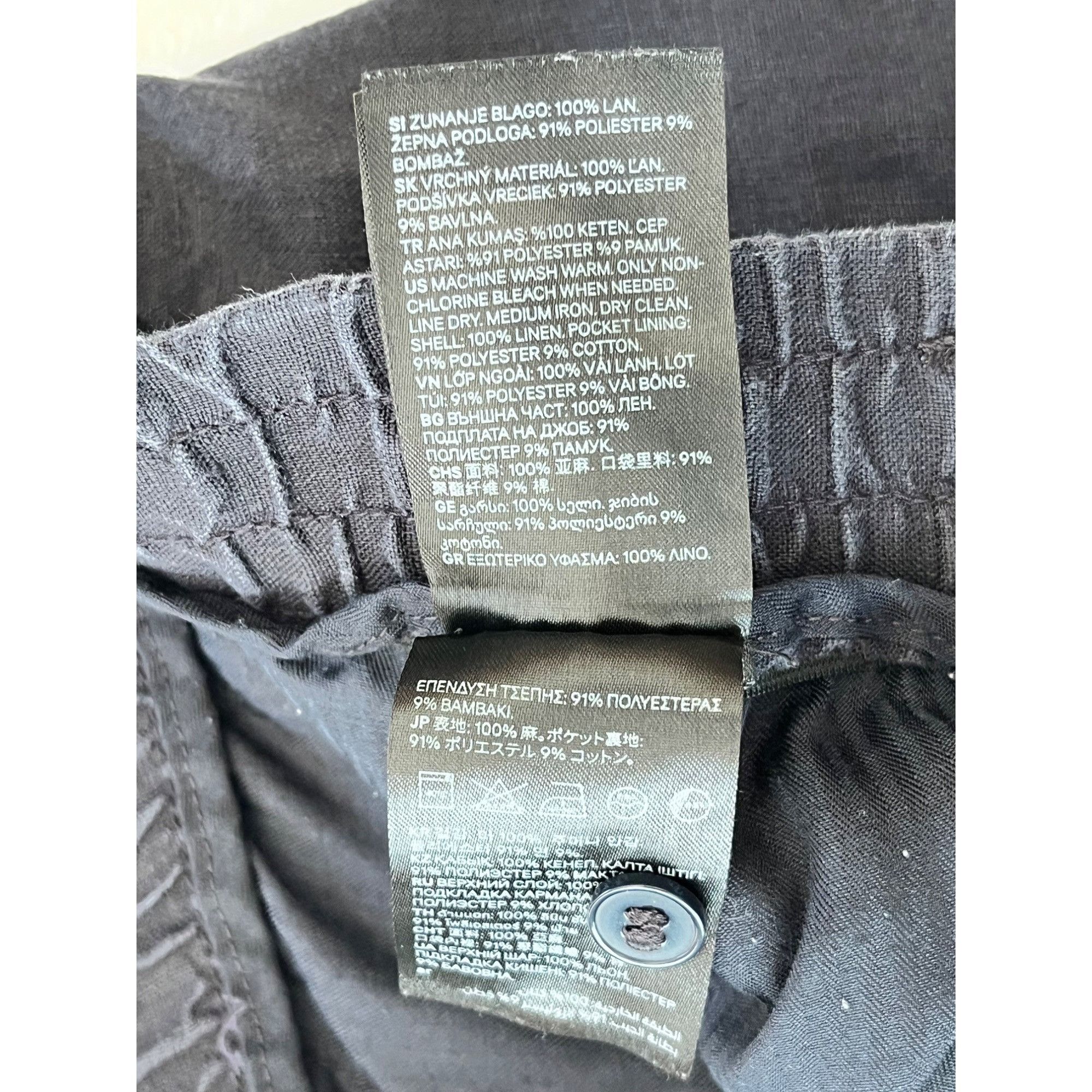 H&M H&M Regular Fit Mens Cropped Pants 34/32 Linen & Polyester B Size US 34 / EU 50 - 8 Thumbnail