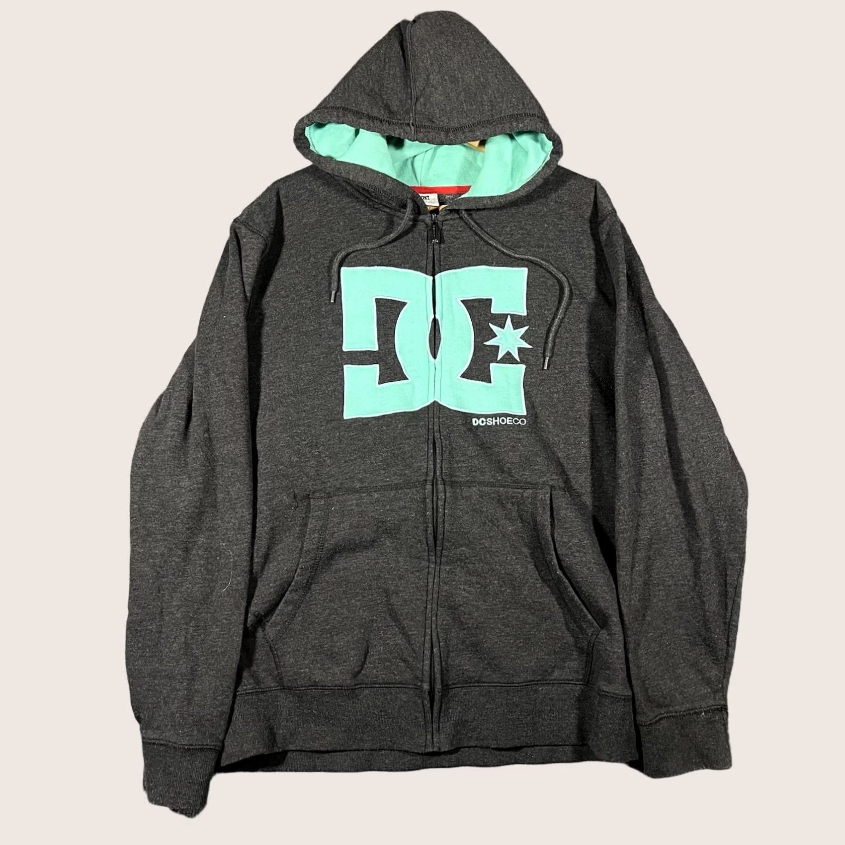 Vintage VINTAGE DC Hoodie Mens XL Gray Skate Grunge Y2K Star Zip Tiffany Blue Size US XL / EU 56 / 4 - 1 Thumbnail
