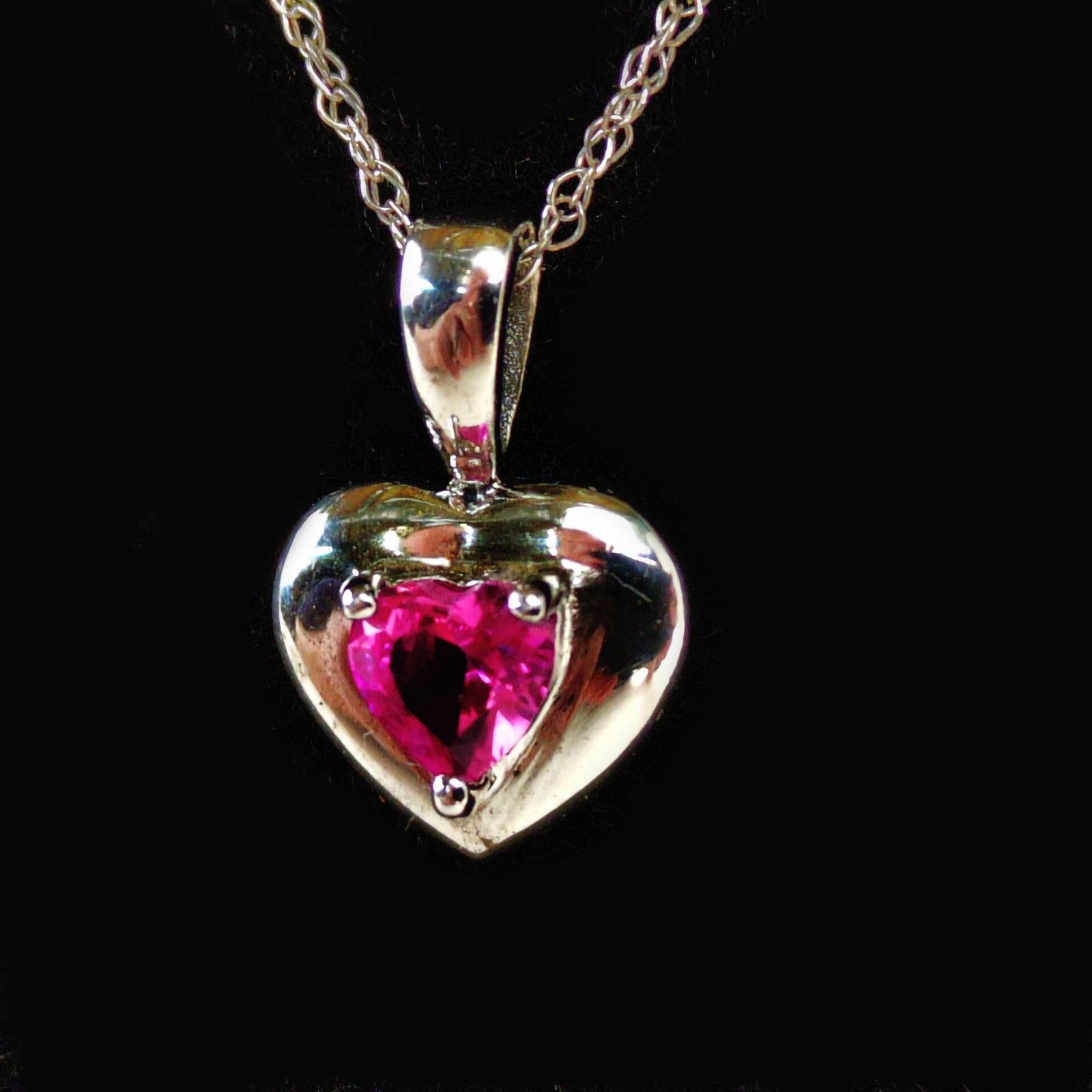 Other 925 Sterling Silver Chain Necklace Pink October Birthstone Size ONE SIZE - 5 Thumbnail