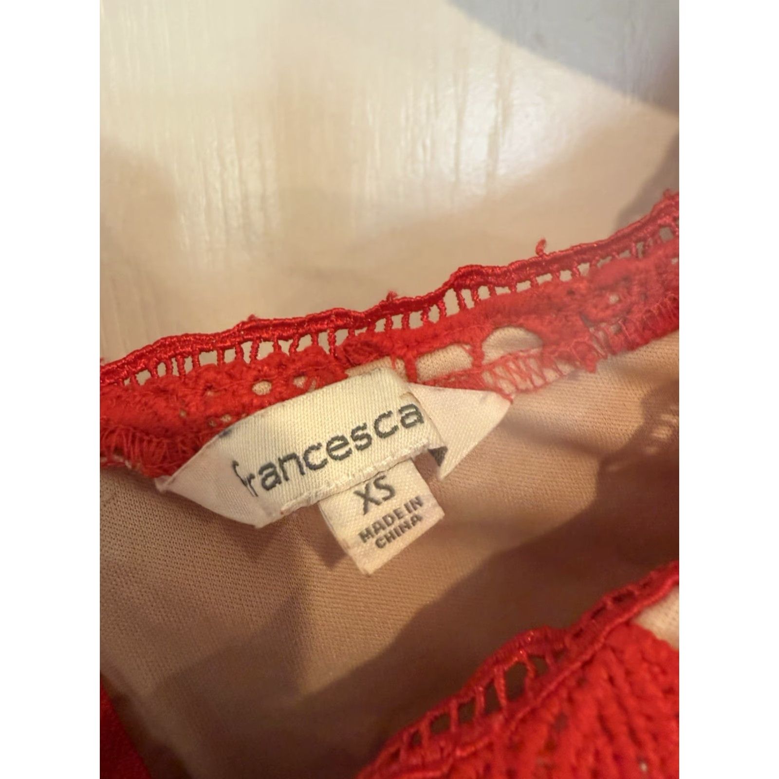 Vintage Francesca's Red Lace Beverly off Shoulder fit flare Cocktail Party Dress XS Womens Size XS / US 0-2 / IT 36-38 - 4 Thumbnail