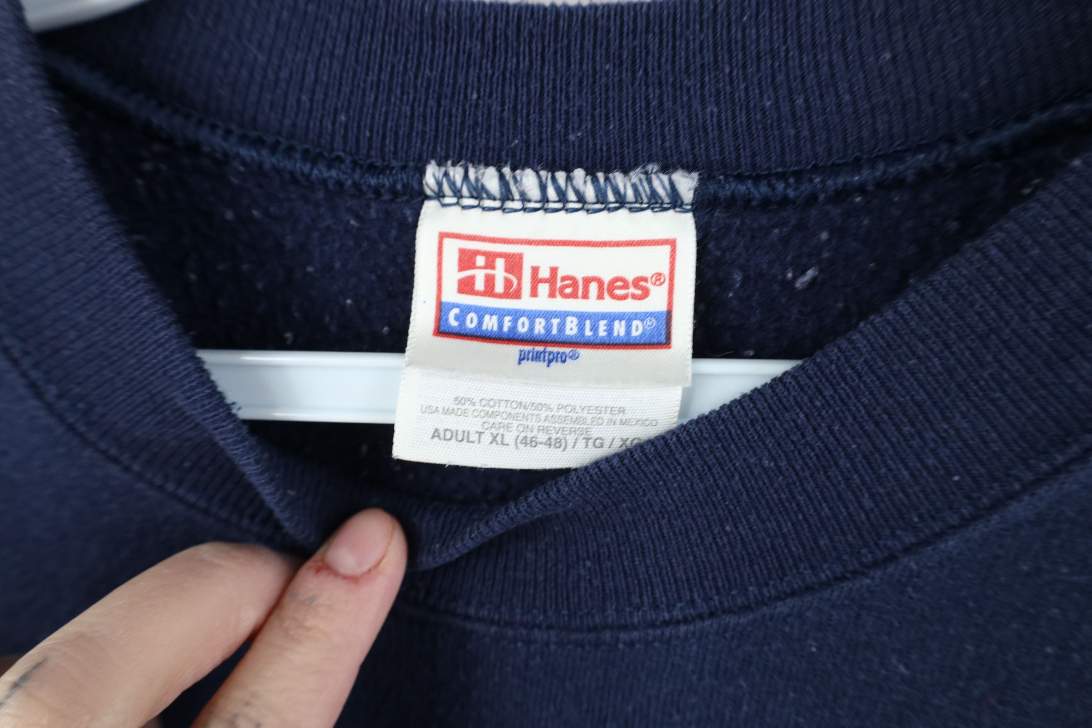Vintage Vintage 90s Streetwear USA Flag Crewneck Sweatshirt Blue Size XL / US 12-14 / IT 48-50 - 6 Thumbnail