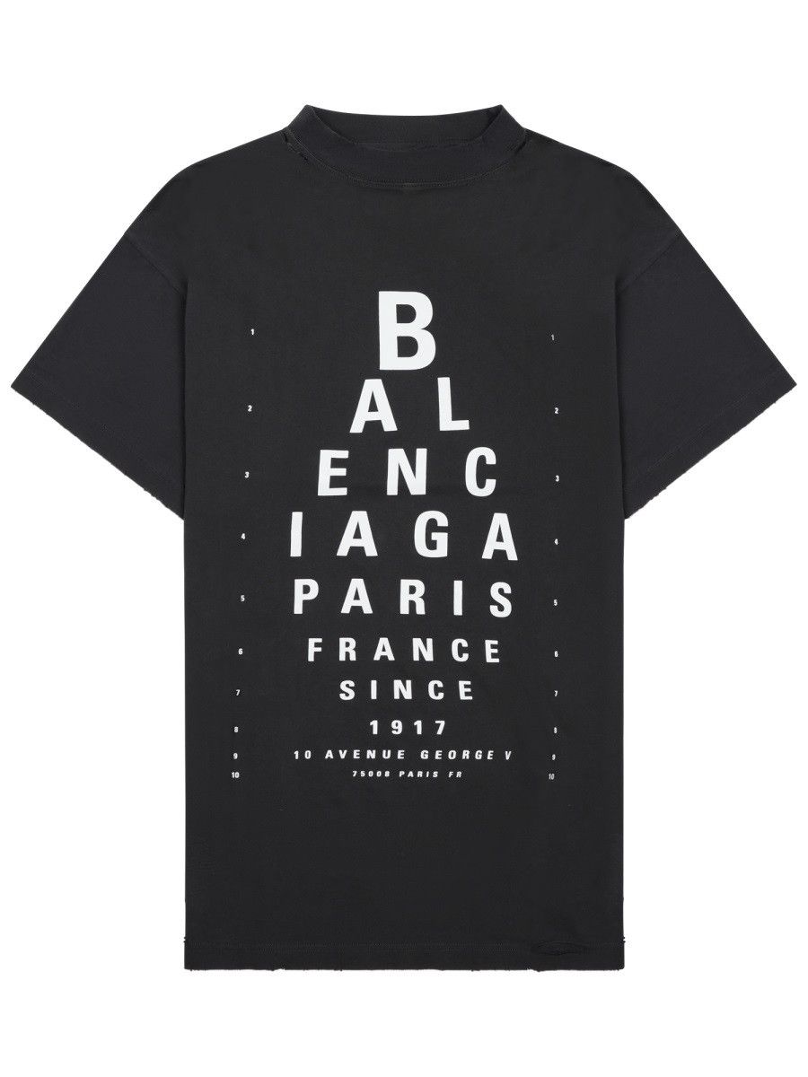 Balenciaga BALENCIAGA T-SHIRT WITH PRINT - BLACK (NUMERIC 1) Size S / US 4 / IT 40 - 1 Thumbnail