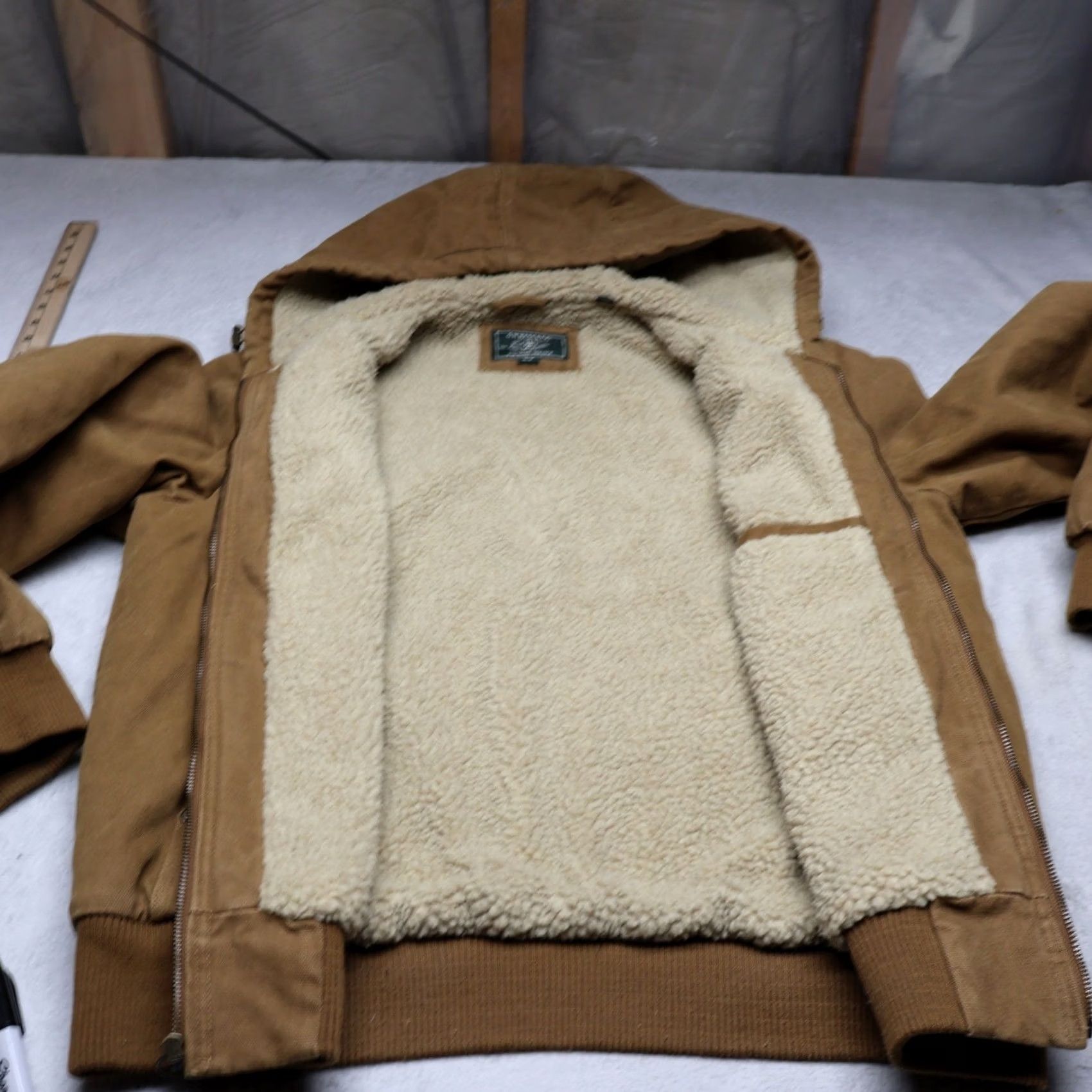 Vintage VINTAGE G.H. Bass & Co Jacket Men Medium Brown Canvas Duck Hooded Rugged Sherpa Lined Work Size US M / EU 48-50 / 2 - 5 Thumbnail
