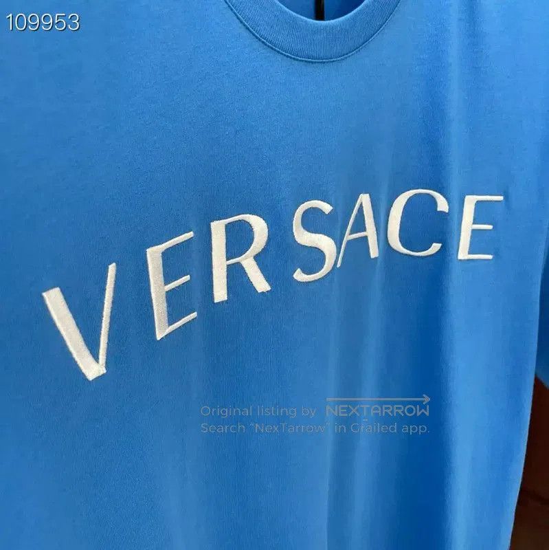 Versace Versace Blue Cotton Men's T-Shirt . Size US M / EU 48-50 / 2 - 3 Thumbnail