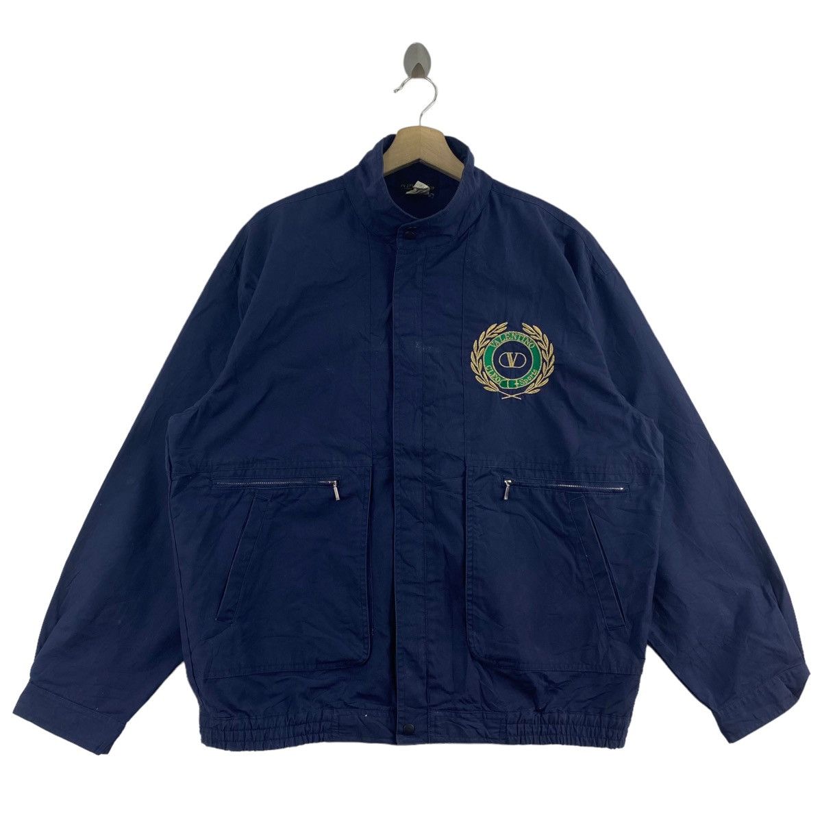 Other CLEO VALENTINO Sports Embroidered Brand Logo Navy Bomber Size US L / EU 52-54 / 3 - 1 Thumbnail