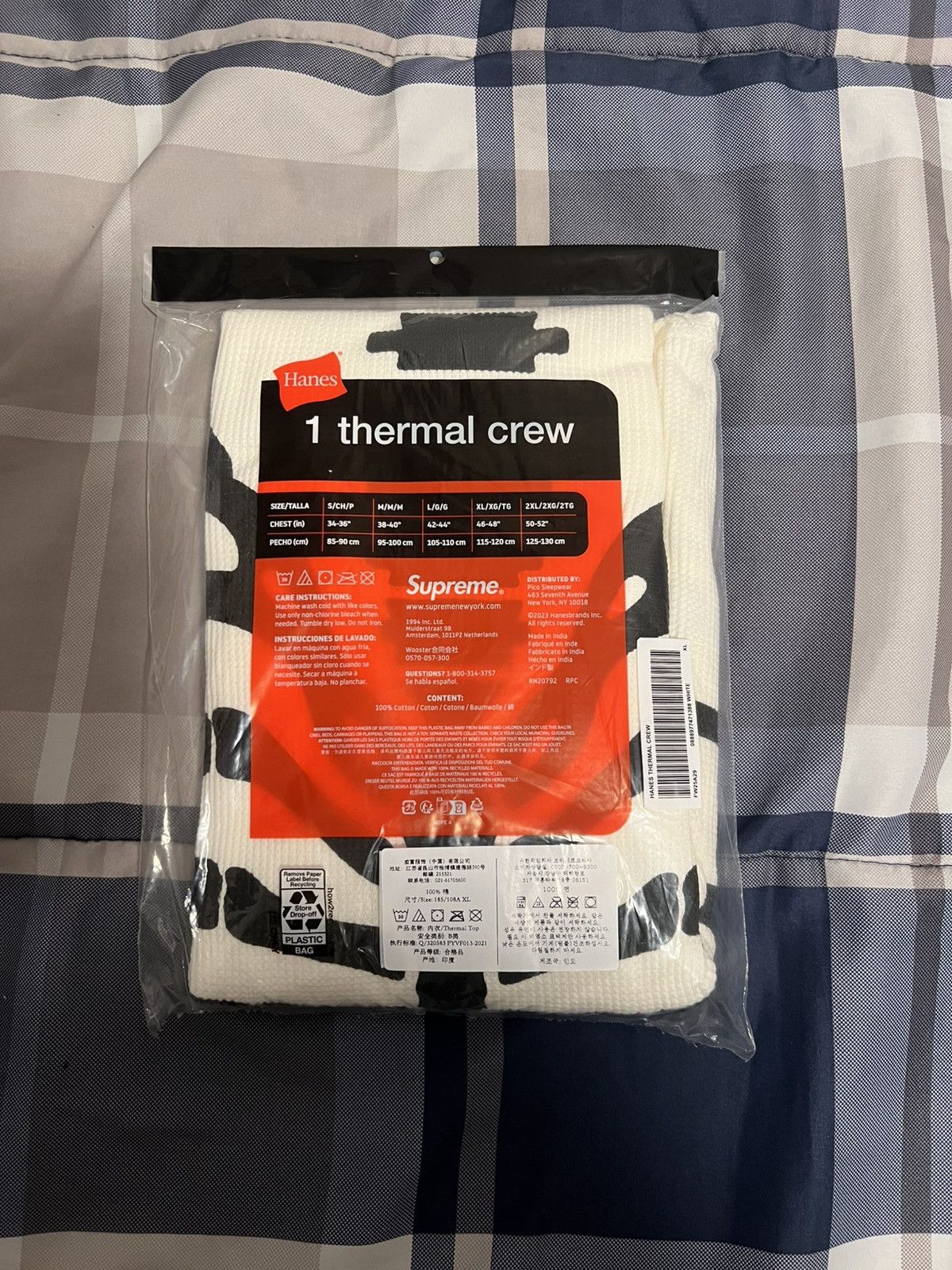 Supreme Supreme Hanes Bones Thermal Crew White Size Extra Large Size ONE SIZE - 2 Thumbnail