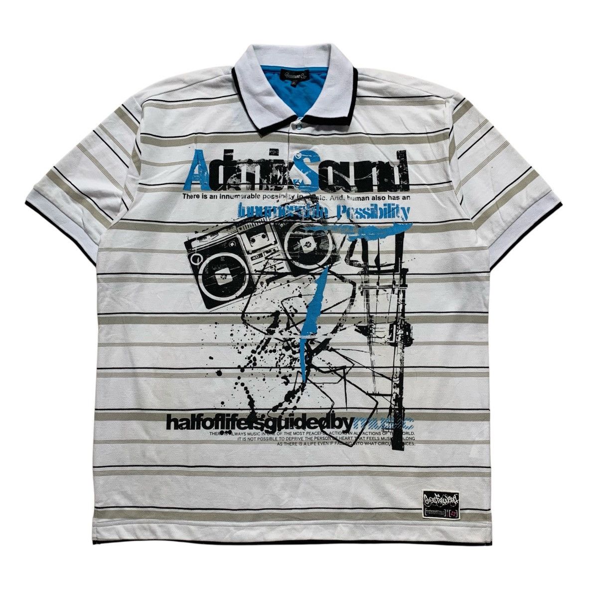 Japanese Brand Y2K Beaumont Carr Poem Stripe Polos Japanese Brand Size US XXL / EU 58 / 5 - 1 Thumbnail