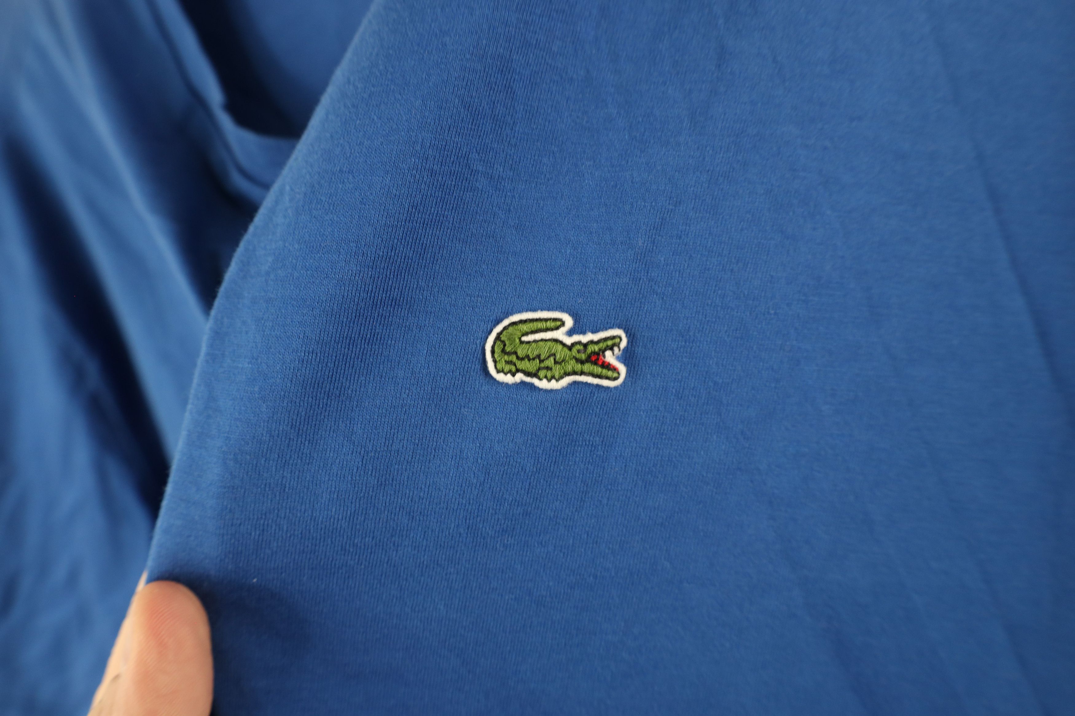 Lacoste × Vintage Lacoste Logo Pima Cotton Short Sleeve V-Neck T-Shirt Blue Size US XXL / EU 58 / 5 - 4 Thumbnail