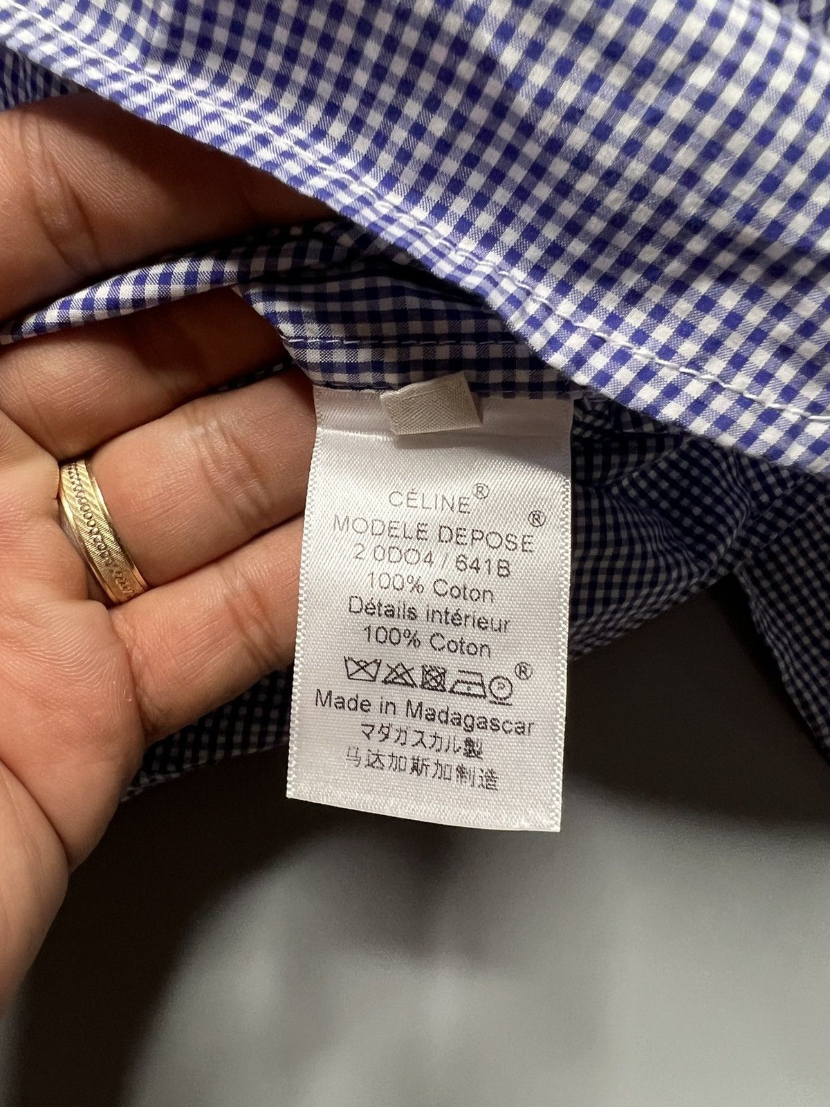 Celine Celine Contrast Stitch Oversized Shirt Size XS / US 0-2 / IT 36-38 - 8 Thumbnail
