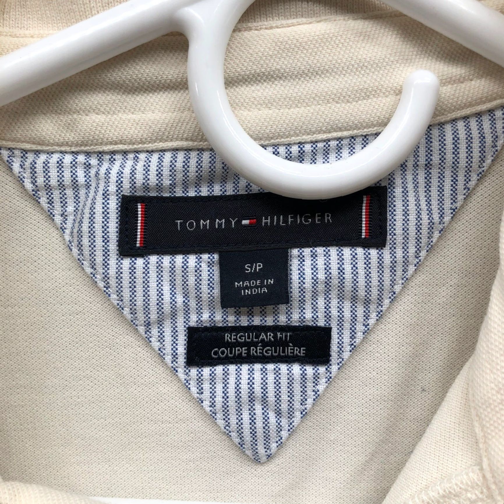 Tommy Hilfiger Tommy Hilfiger Polo Shirt Mens S Ivory Embroidered Logo Short Sleeve Regular Fit Shirt Size US S / EU 44-46 / 1 - 3 Thumbnail