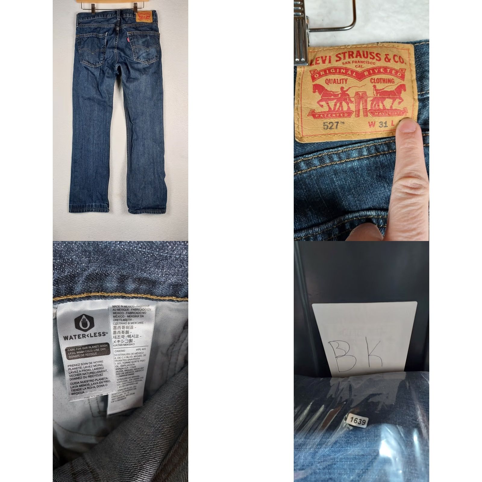 Levi's VINTAGE? (No) Levi's 527 Jeans Bootcut Men W31 30 Inseam Blue Denim Cotton 5-Pocket Logo Zip Rise Mid Regular Season All Size US 31 - 9 Thumbnail