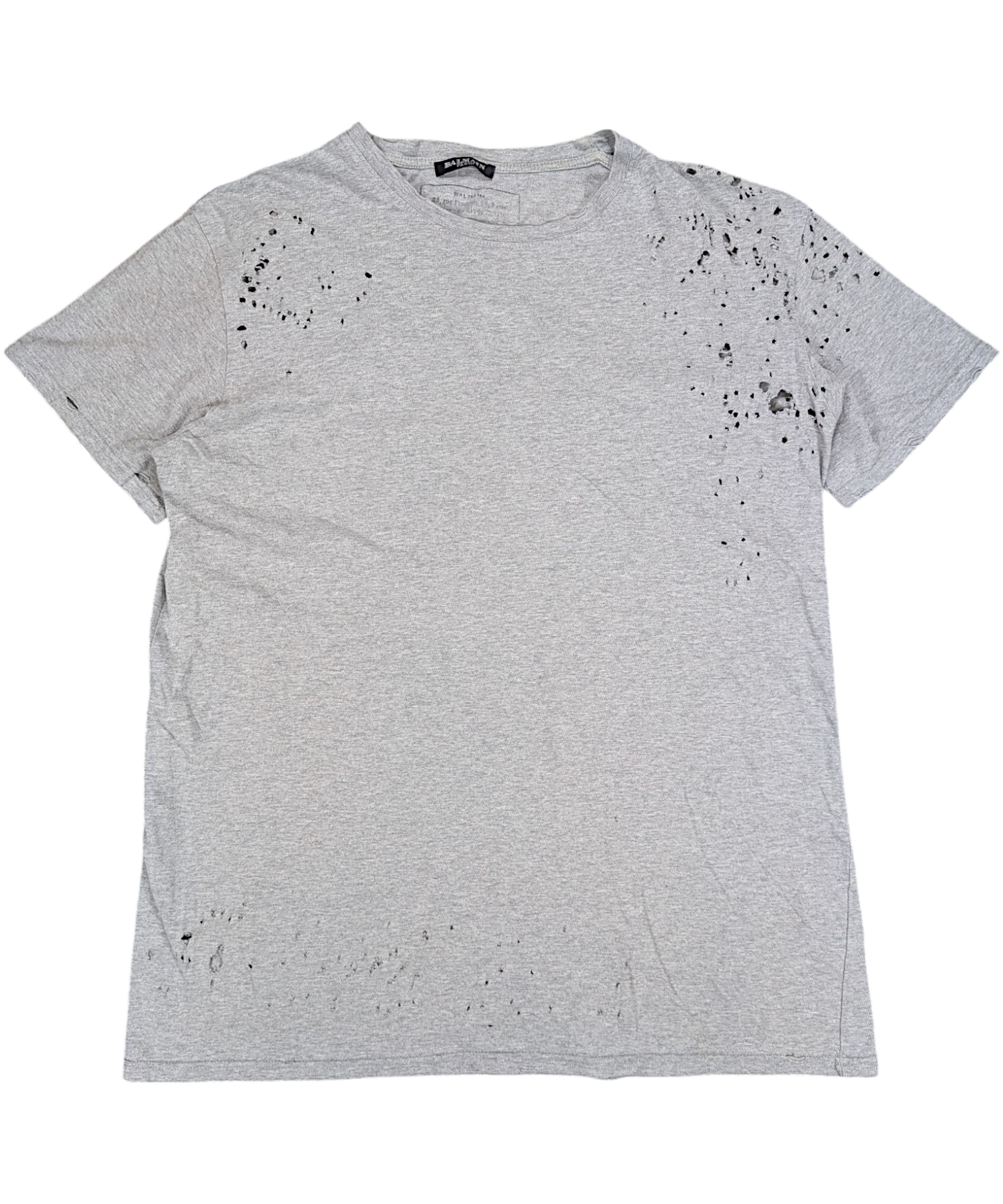 Balmain Balmain By Decarnin SS10 Shotgun Heavily Distressed T