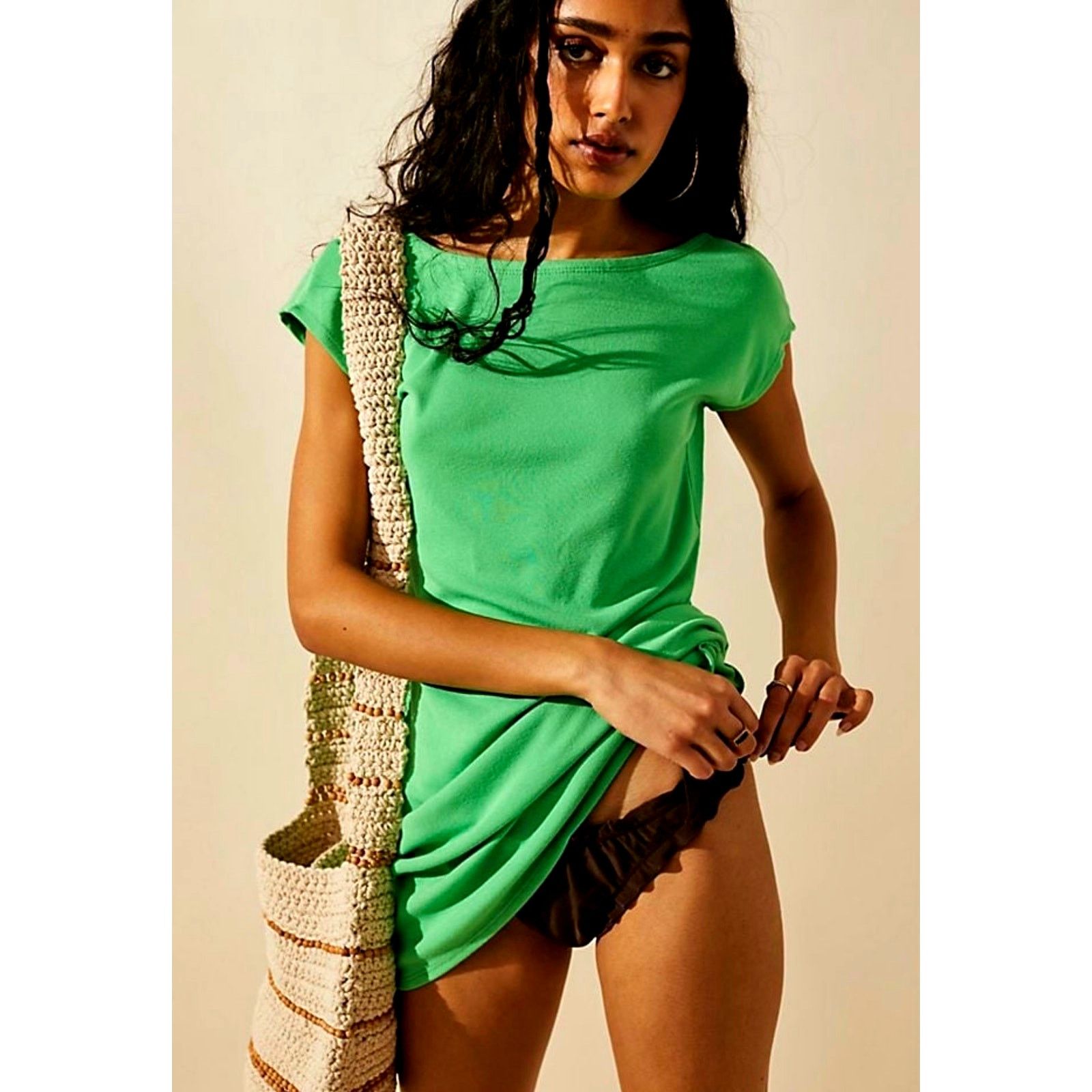 Free People Free People Rosalia Low Back Mini Dress Coverup Green S Size S / US 4 / IT 40 - 3 Thumbnail