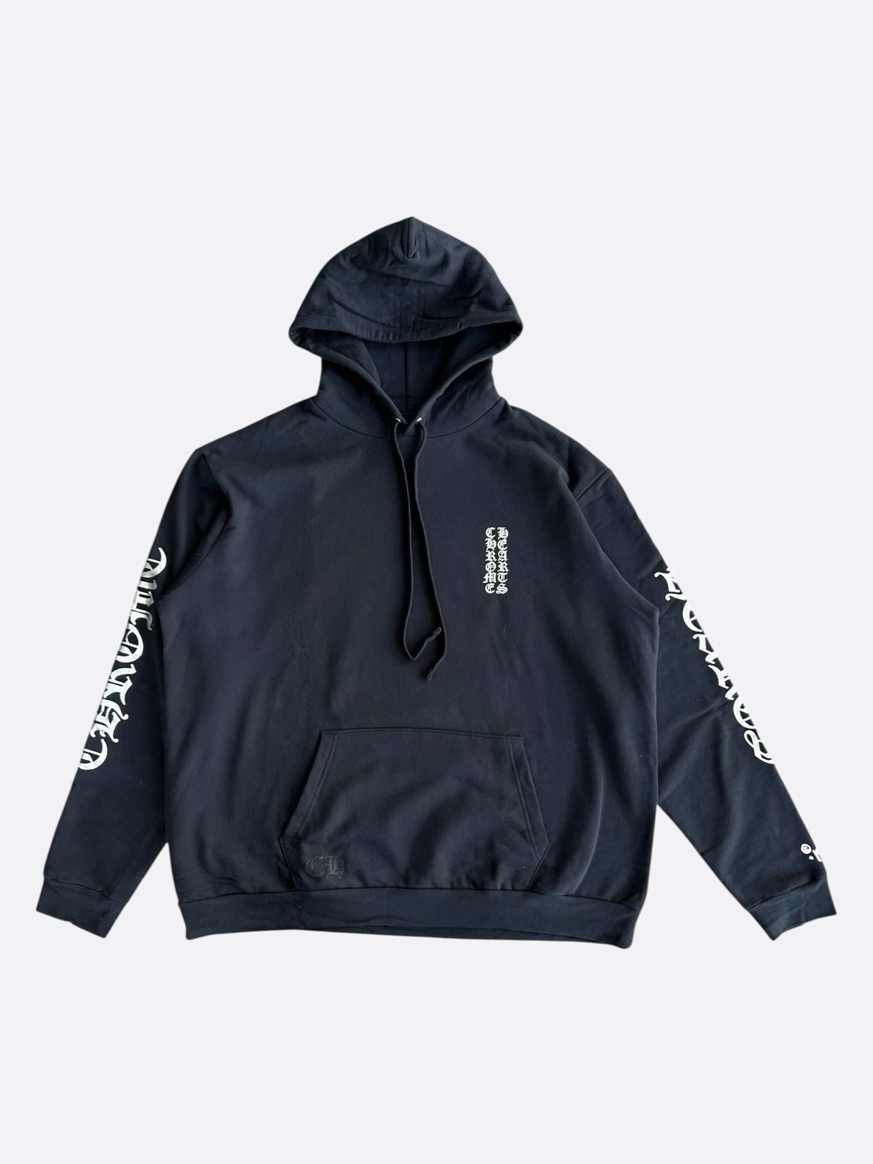 Chrome Hearts Chrome Hearts Black & Silver Script Logo Hoodie Size US XXS / EU 40 - 1 Thumbnail