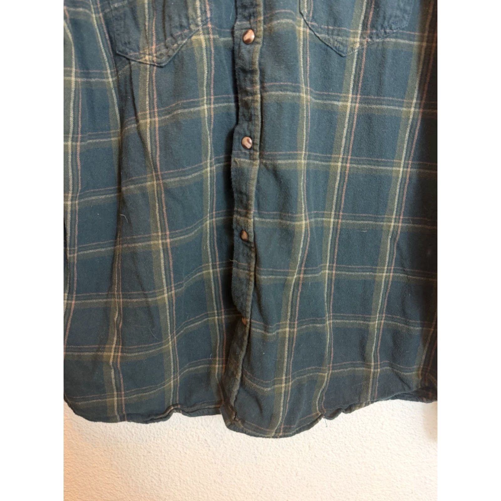 Cody James Cody James Men’s Large Long Sleeve Green Plaid Pearl Snap Flannel Shirt Size US L / EU 52-54 / 3 - 5 Thumbnail