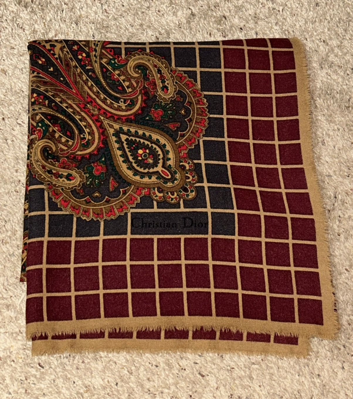 Dior Christian Dior Vintage Paisley Patterned 52x52” Scarf Size ONE SIZE - 15 Thumbnail