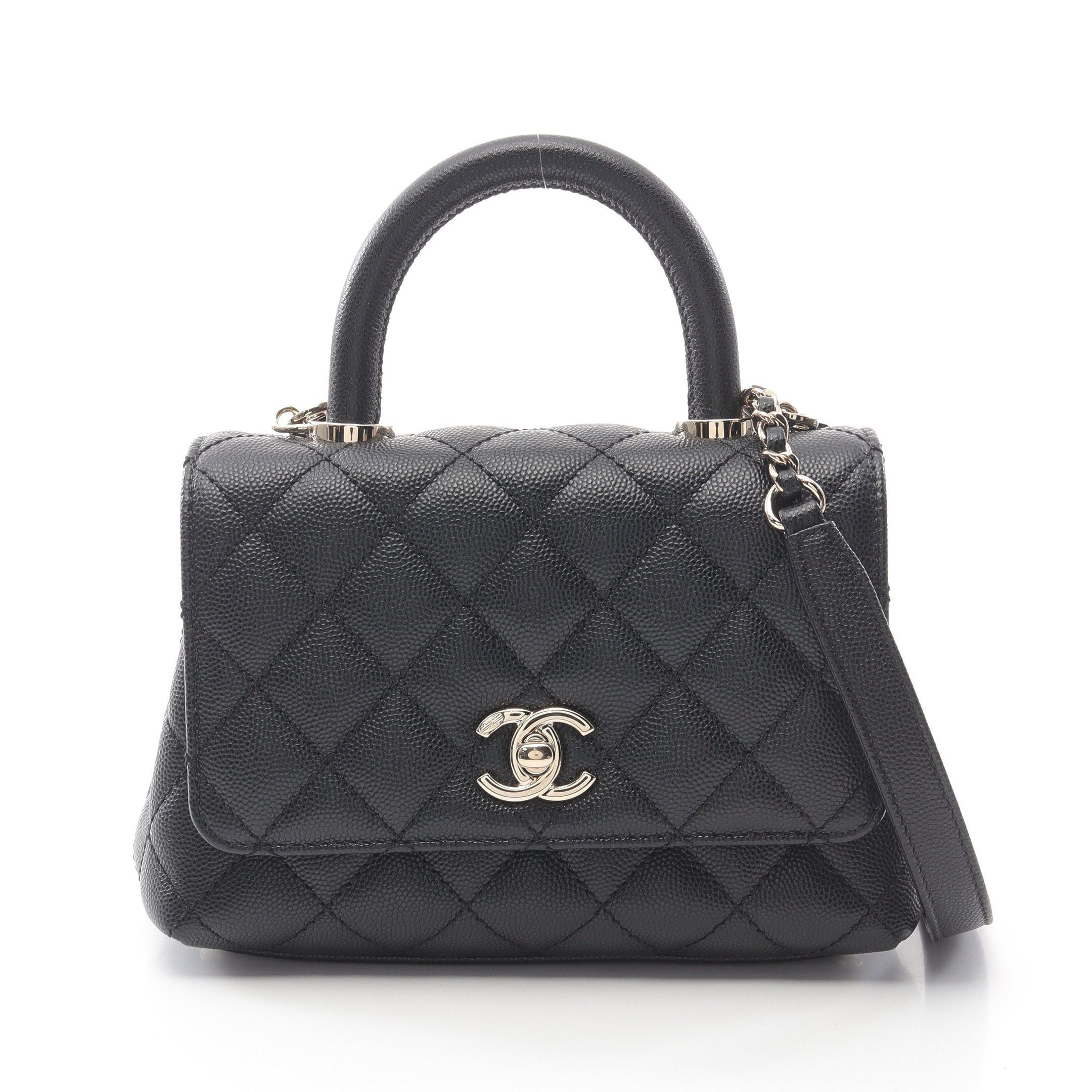 Chanel Chanel Coco Handle Xxs Top Handbag Caviar Skin Black Gold Hardware Size ONE SIZE - 1 Thumbnail
