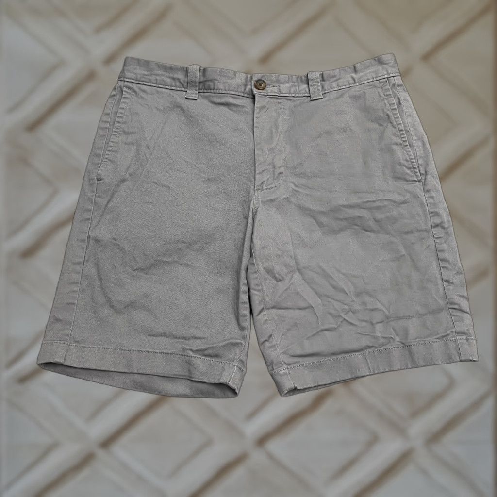 J.Crew J.CREW Chino Shorts Mens 31x9 Gray Cotton Flat Front Pockets Casual Outdoor Shirt Size US 31 - 1 Thumbnail