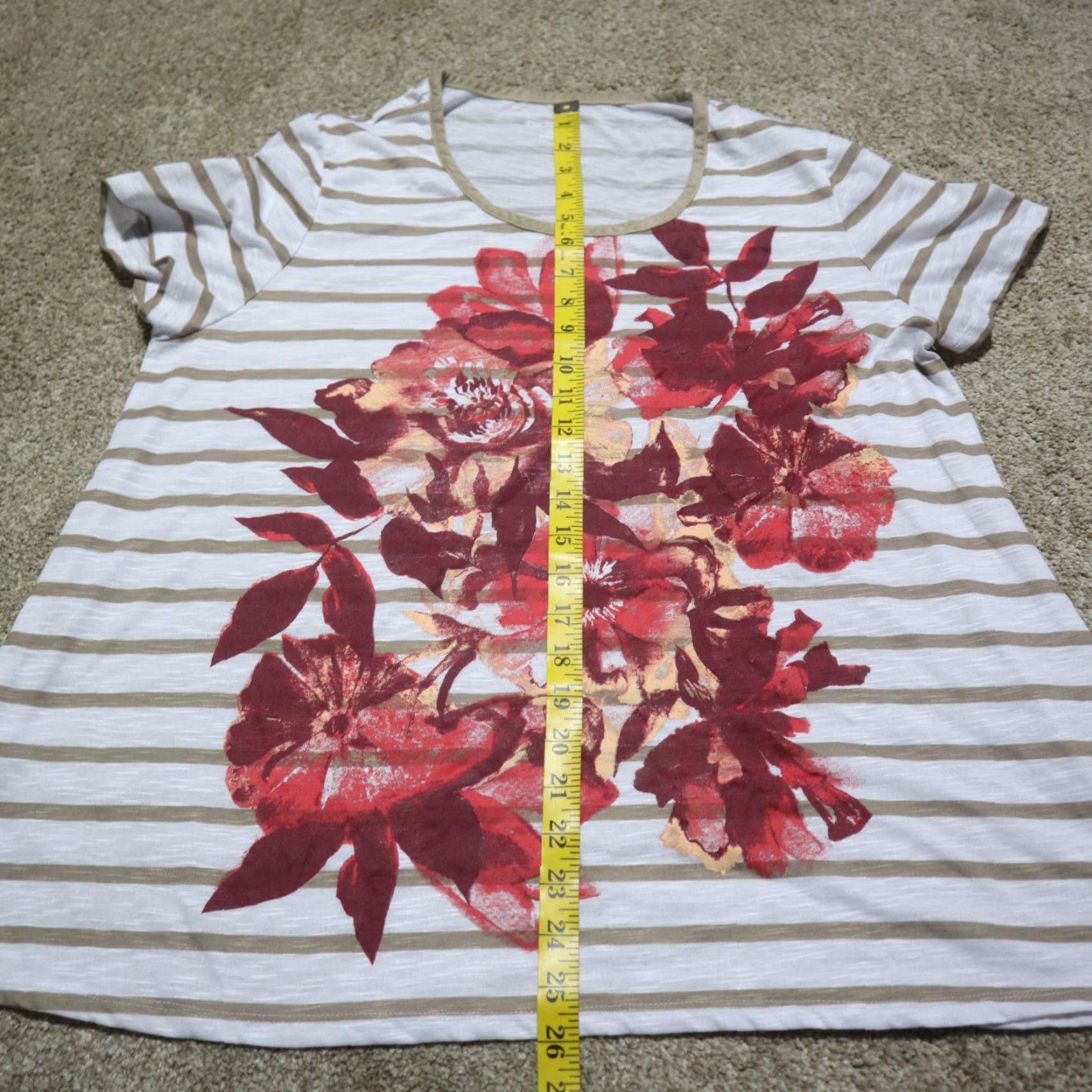 Vintage Kim Rogers Women's Blouse Round Neck Short Sleeve White With Red Floral XL Size XL / US 12-14 / IT 48-50 - 6 Thumbnail