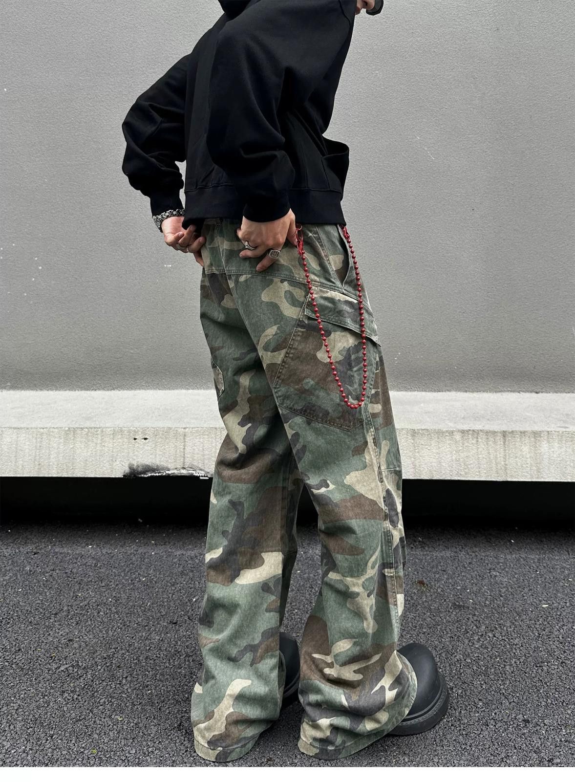 Other Camouflage Cargo Stacked Pants, Flared Trousers Size US 32 / EU 48 - 10 Thumbnail