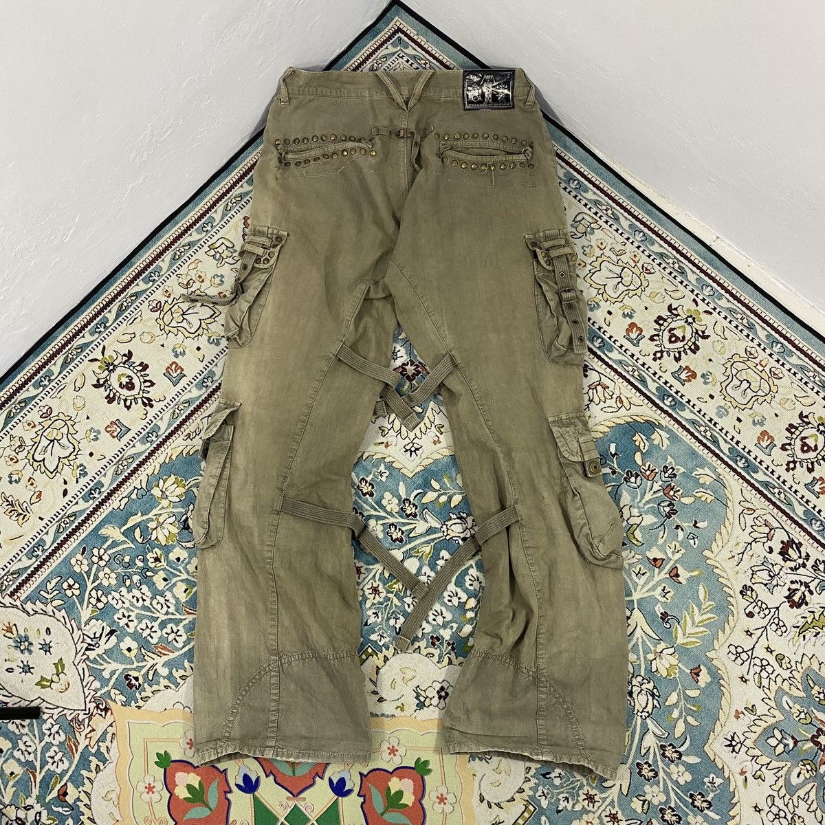 KMRii × Le Grande Bleu (L.G.B.) × PPFM Vintage PPFM “Freedom Of Speech” Bondage Studed Cargo Pants Size US 30 / EU 46 - 5 Thumbnail