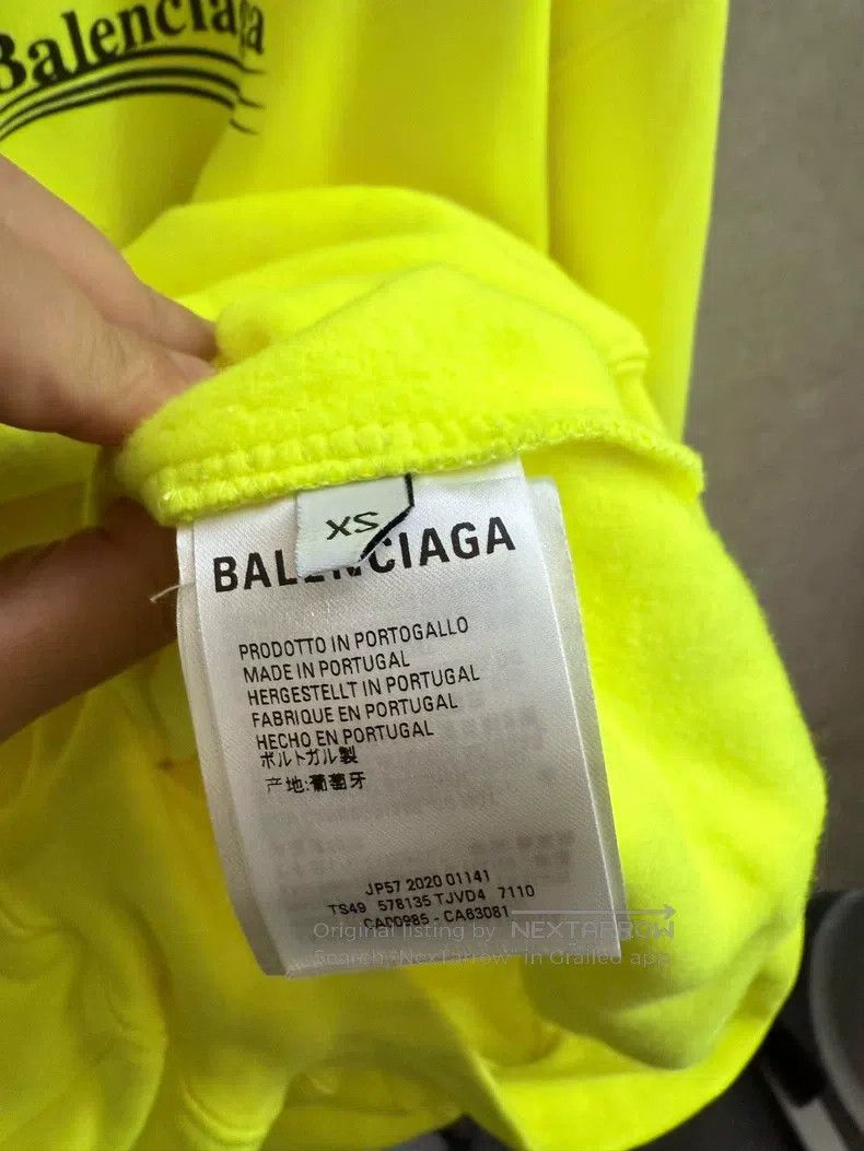 Balenciaga Balenciaga Coke Letter Logo Hooded Sweatshirt Fluorescent Size US XS / EU 42 / 0 - 5 Thumbnail