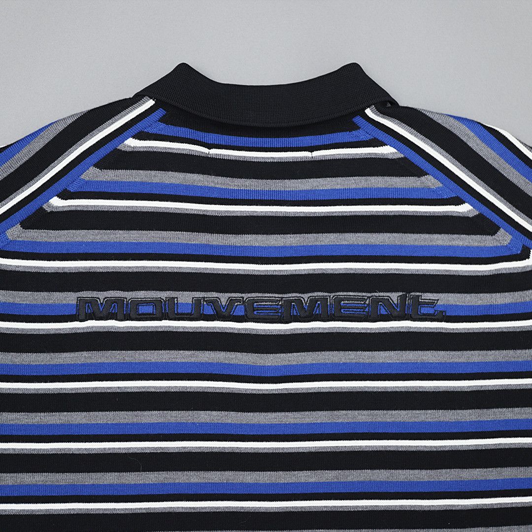 Juun.J Striped Knit Polo Size US L / EU 52-54 / 3 - 4 Thumbnail
