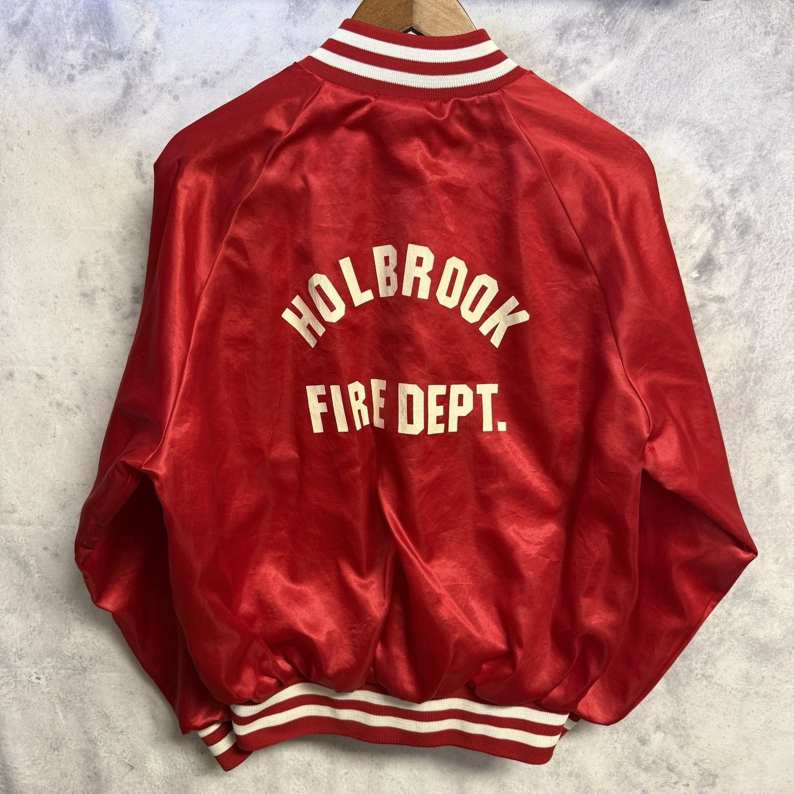 Vintage Vintage 80s Fire Dept Satin Bomber Jacket Mens Medium USA Size US M / EU 48-50 / 2 - 3 Thumbnail