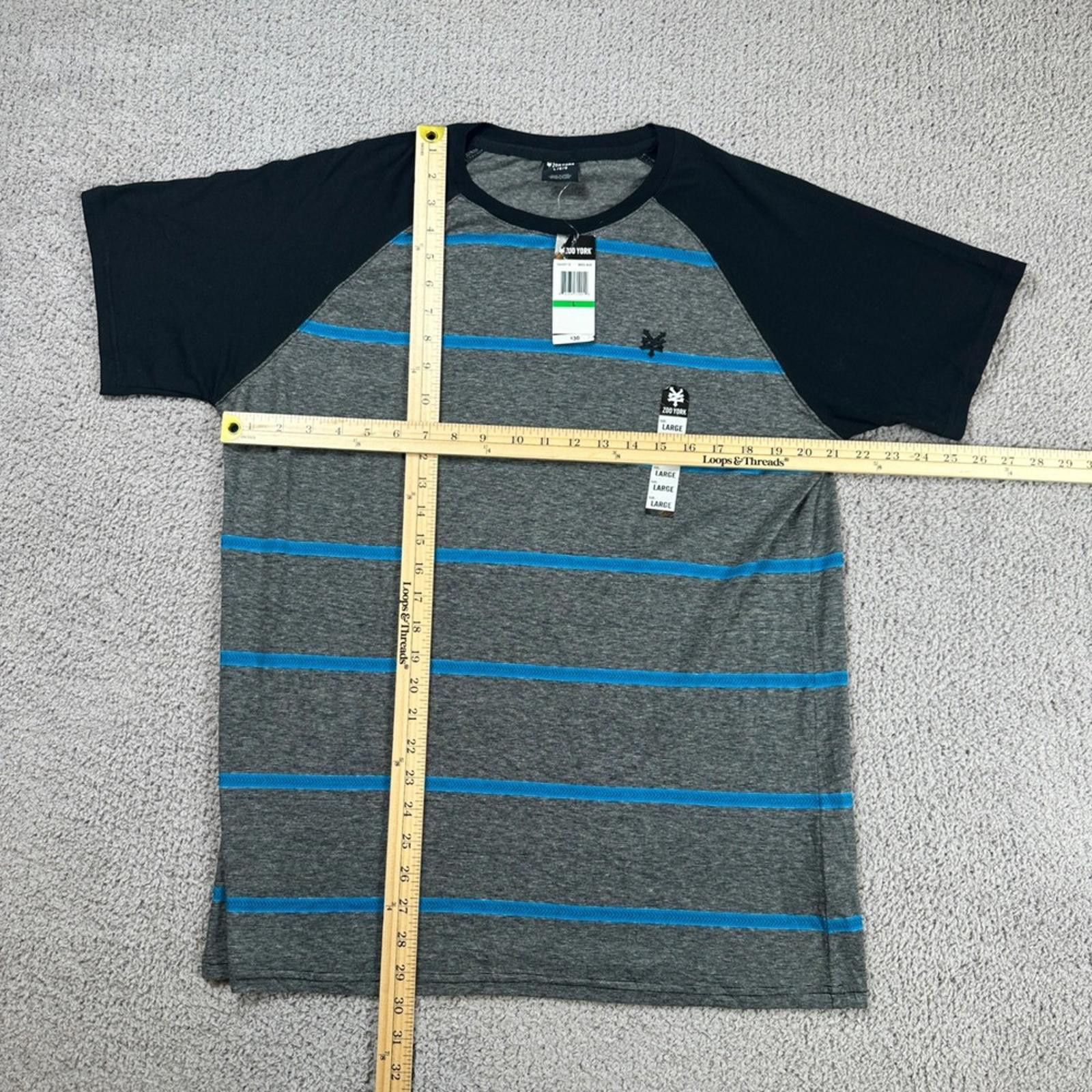 Zoo York Zoo York Mens Large Gray Blue Stripe Raglan T Shirt Tee NWT Size US L / EU 52-54 / 3 - 2 Thumbnail