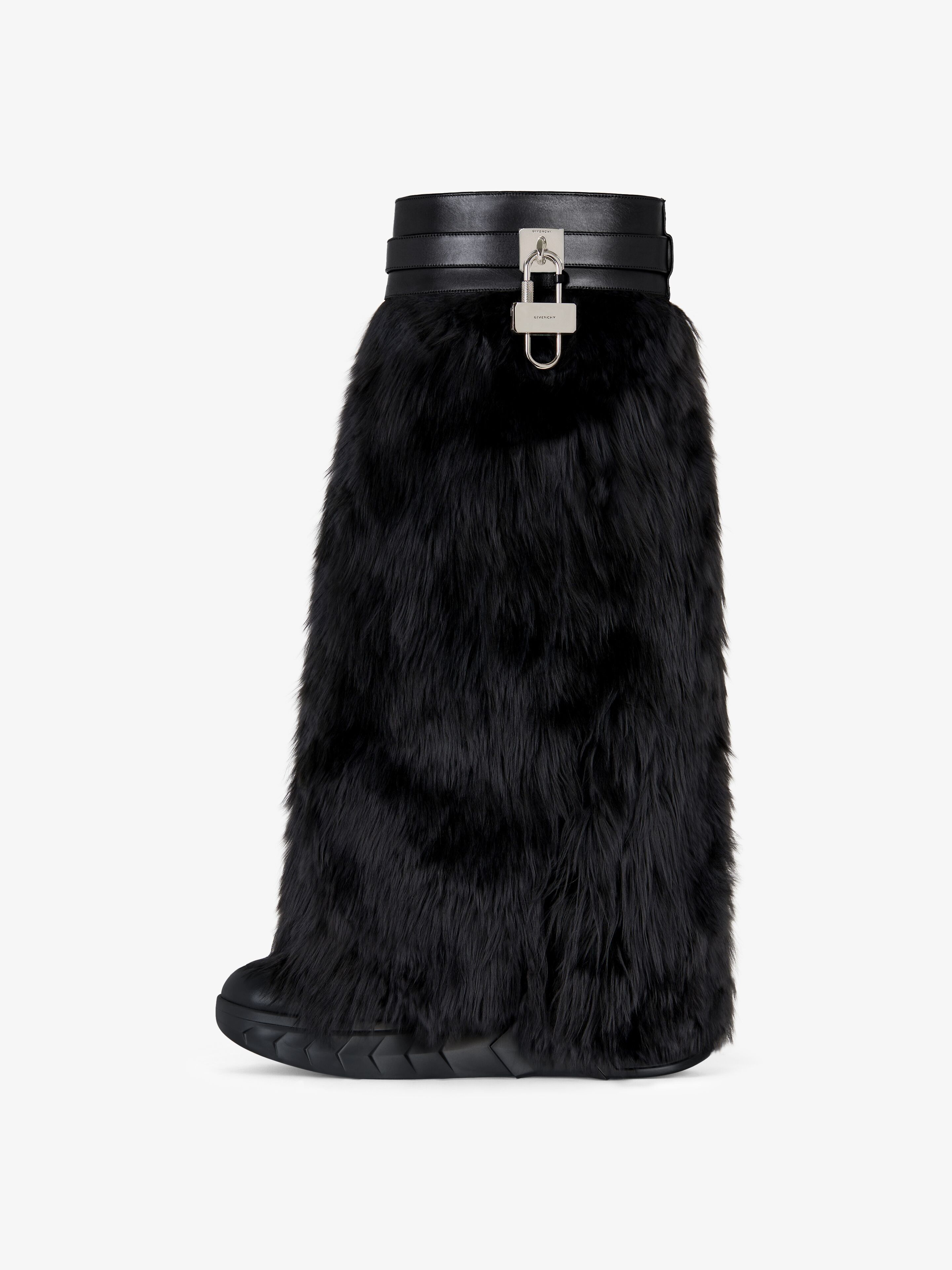 Givenchy o1srvl11e0525 Shark Lock High Boots Biker Low Wedge in Black Size US 11 / IT 41 - 4 Thumbnail