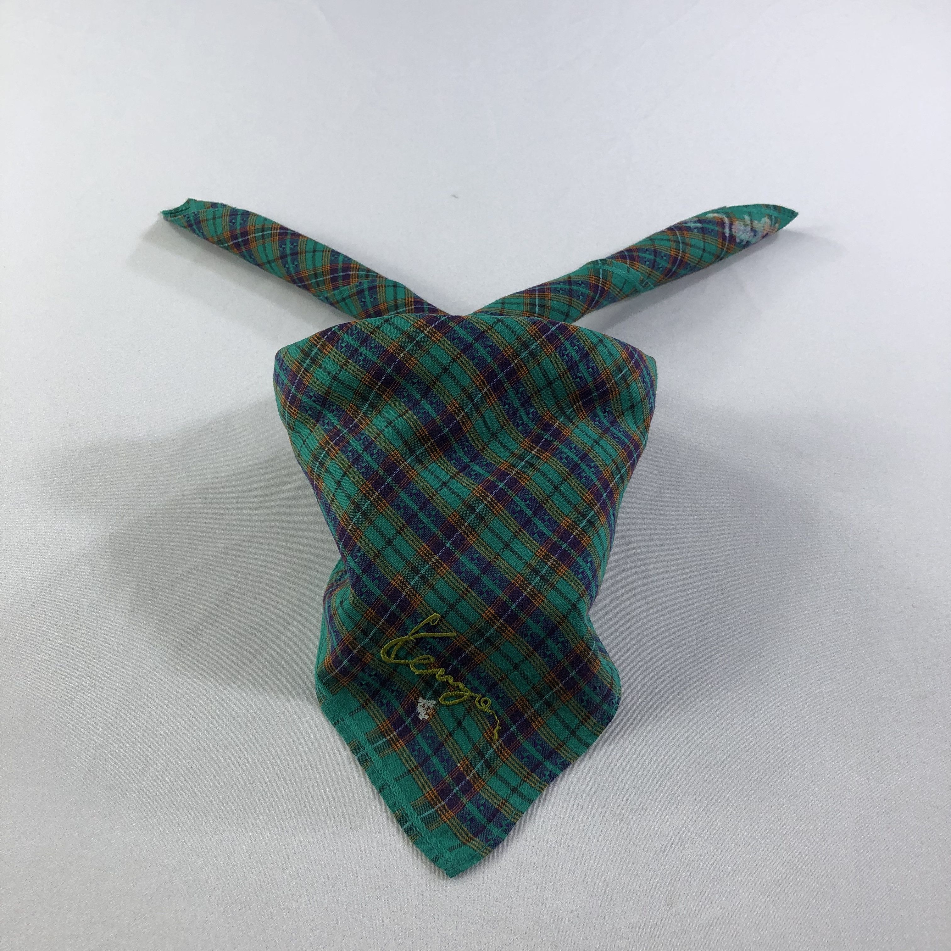 Kenzo Kenzo Tartan Handkerchief Neckerchief Bandana H2118 Size ONE SIZE - 1 Thumbnail