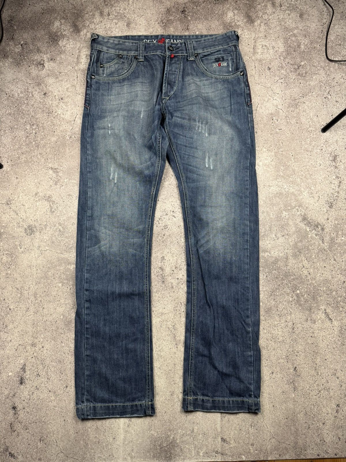 Japanese Brand Y2K Faded Sex Jeans Japanese lgb if6was9 style Avant Garde Size US 36 / EU 52 - 1 Thumbnail
