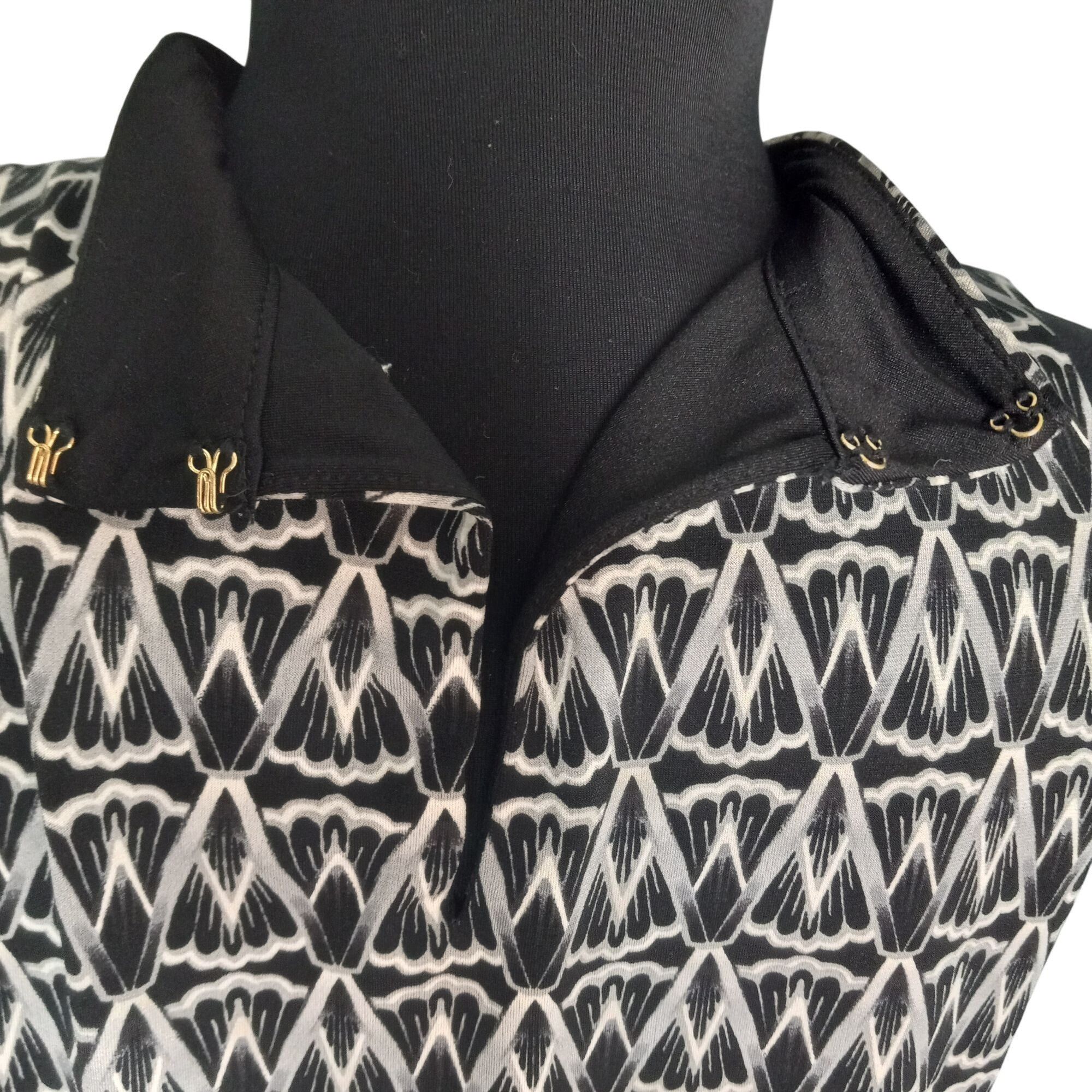 White House Black Market WHBM Outlet L Tank Top Black White Geometric Print Sleeveles Size L / US 10 / IT 46 - 6 Thumbnail