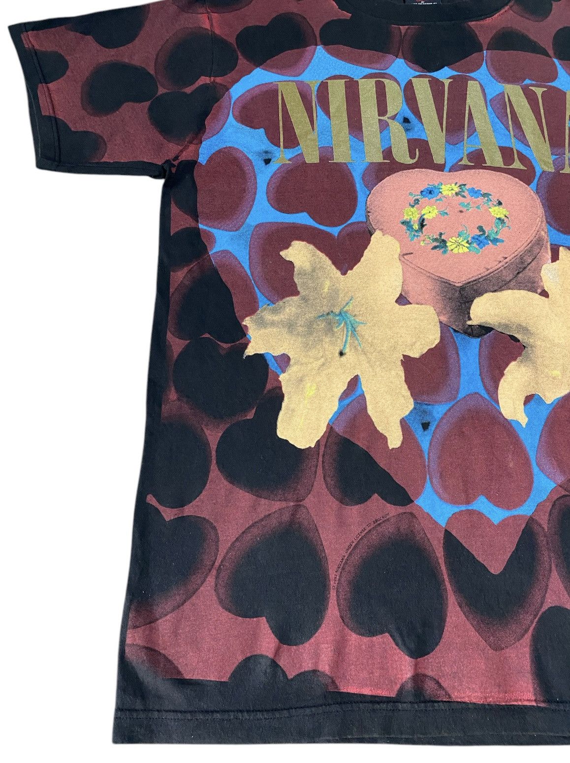Nirvana × Vintage Vintage 93 Nirvana Heart Shape Box All Over Print Shirt Size US L / EU 52-54 / 3 - 5 Thumbnail
