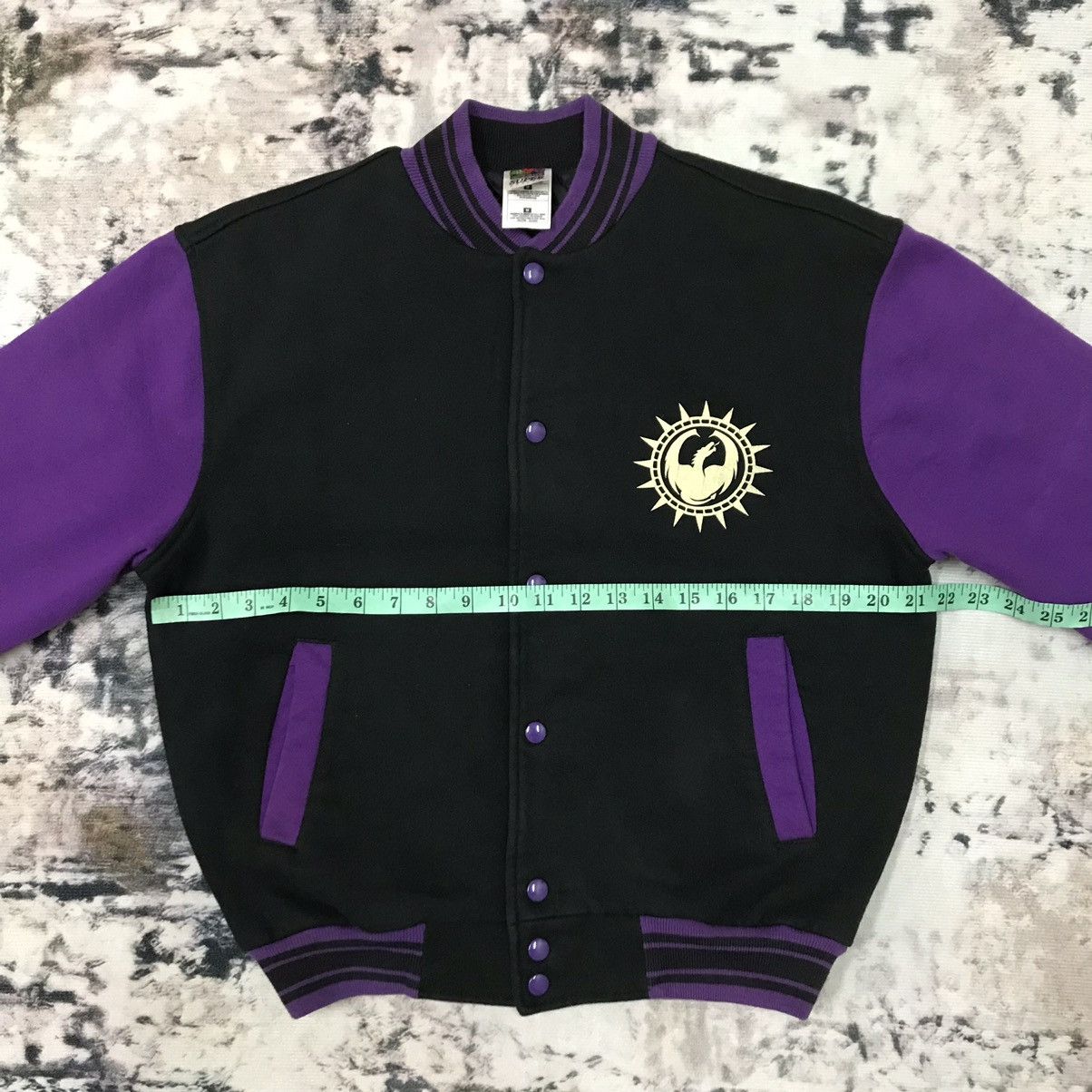 Fruit Of The Loom Vintage 90s Dragon Skateboarding Backhit Varsity Jacket Size US S / EU 44-46 / 1 - 12 Thumbnail