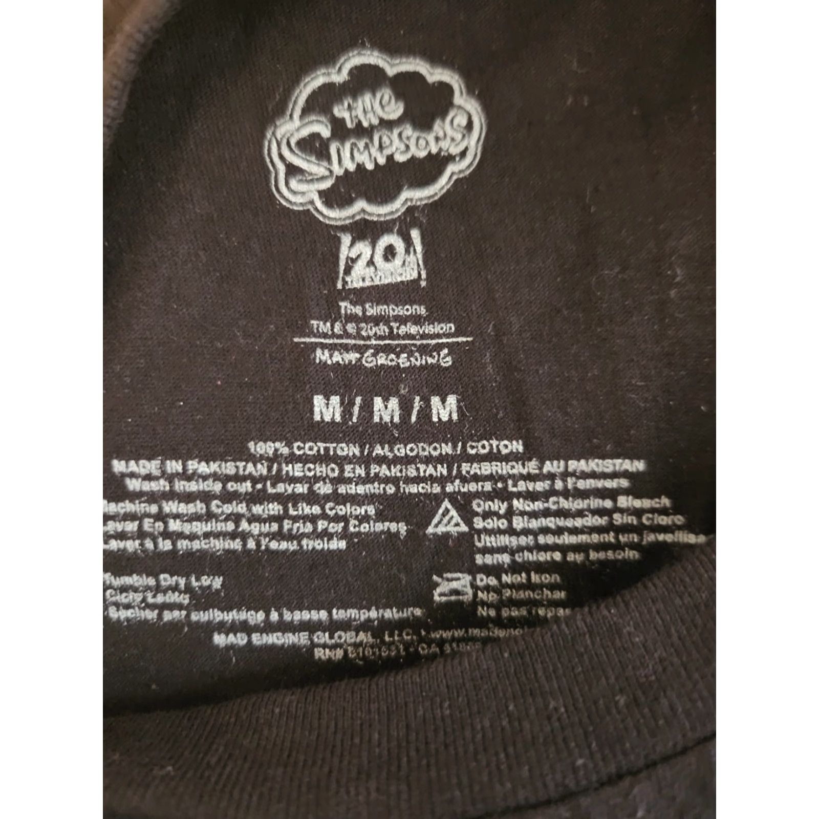 Vintage VINTAGE The Simpsons Shirt Mens Double-Sided Black Homer Donut Cartoon 90s? Size US M / EU 48-50 / 2 - 4 Thumbnail