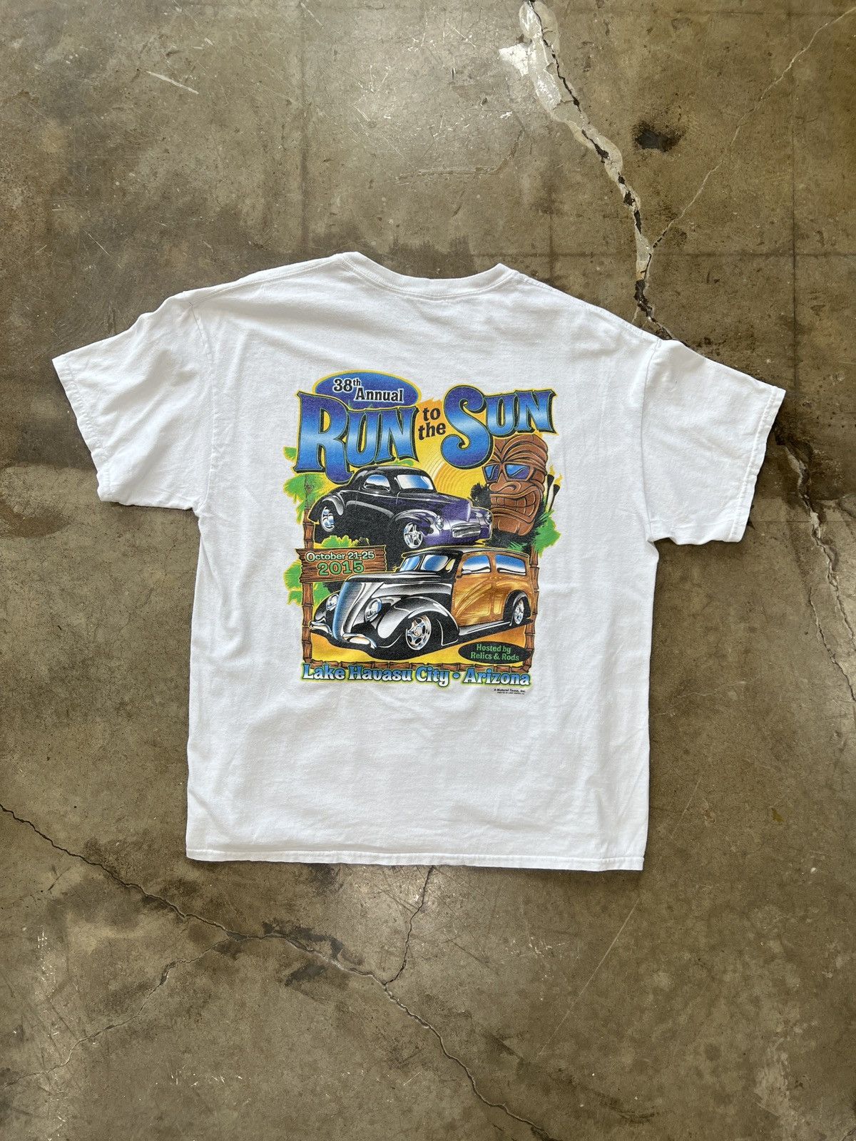 Vintage Run to the Sun Relics and Hot Rods Racing Tee XL Size US XL / EU 56 / 4 - 2 Thumbnail