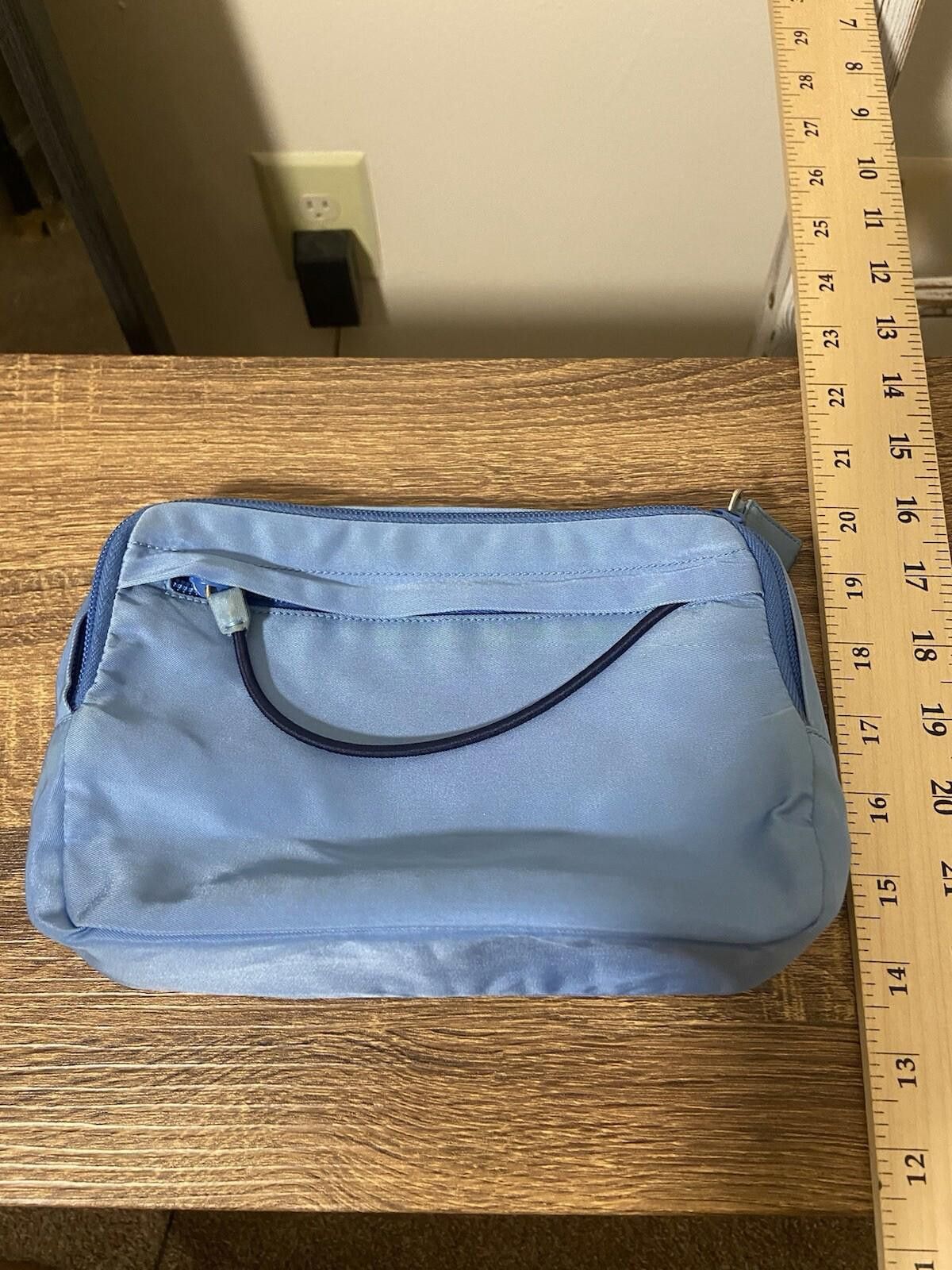 Prada Prada blue nylon logo-lined clutch pouch bag w strap, good* Size ONE SIZE - 2 Thumbnail