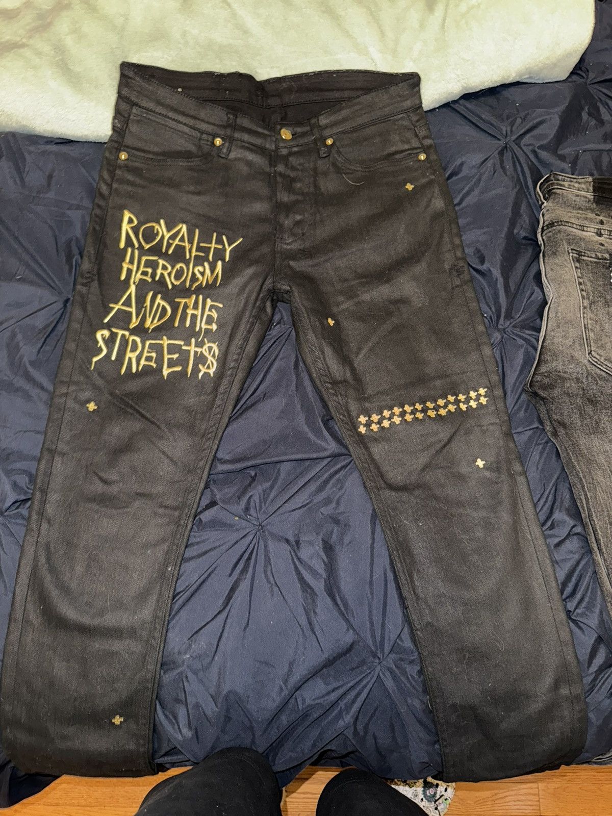 Gold embroidered ksubi jeans