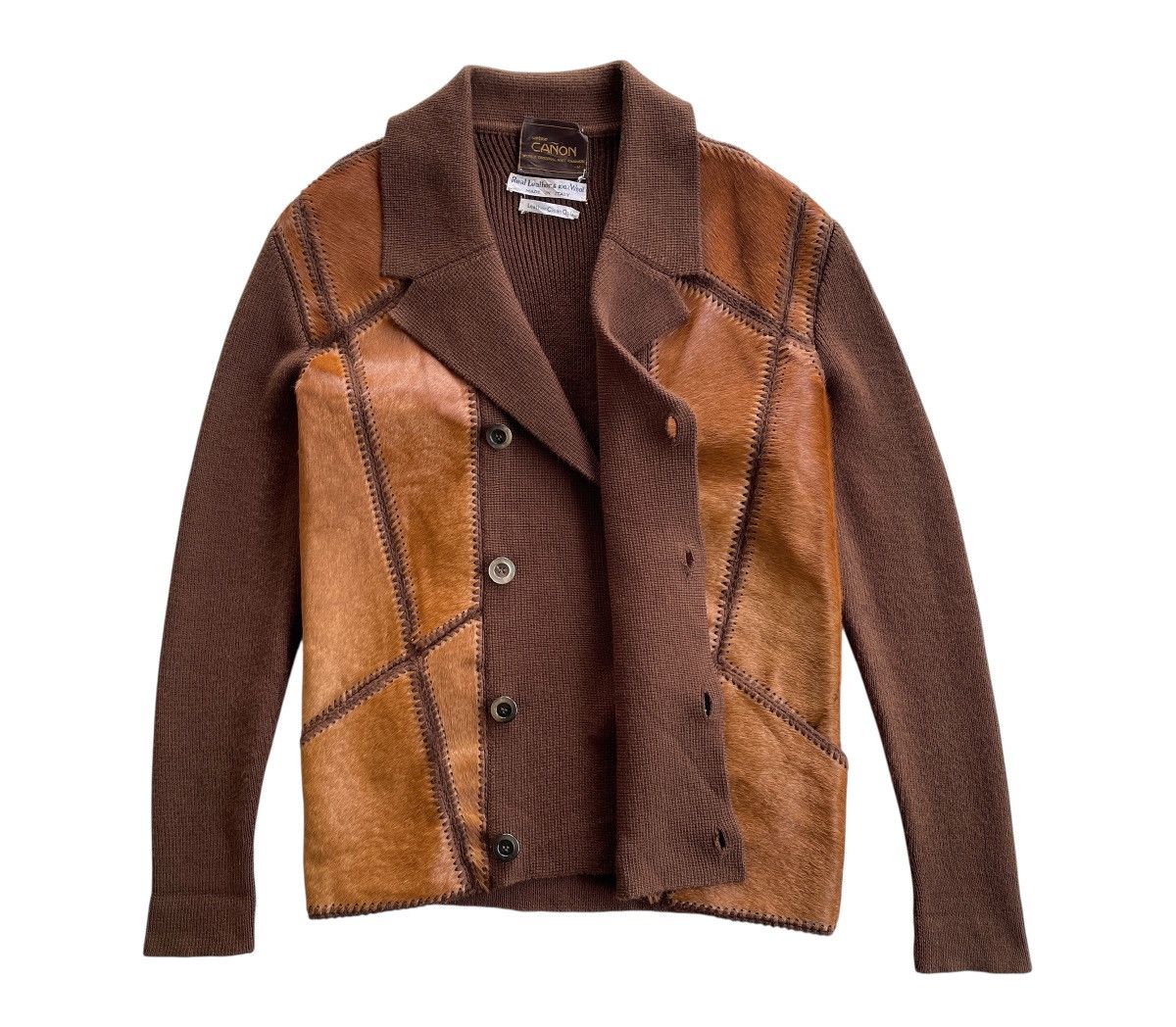 Vintage RARE❗️1950s Canon Real Fur Horse Leather Knit Size US M / EU 48-50 / 2 - 6 Thumbnail