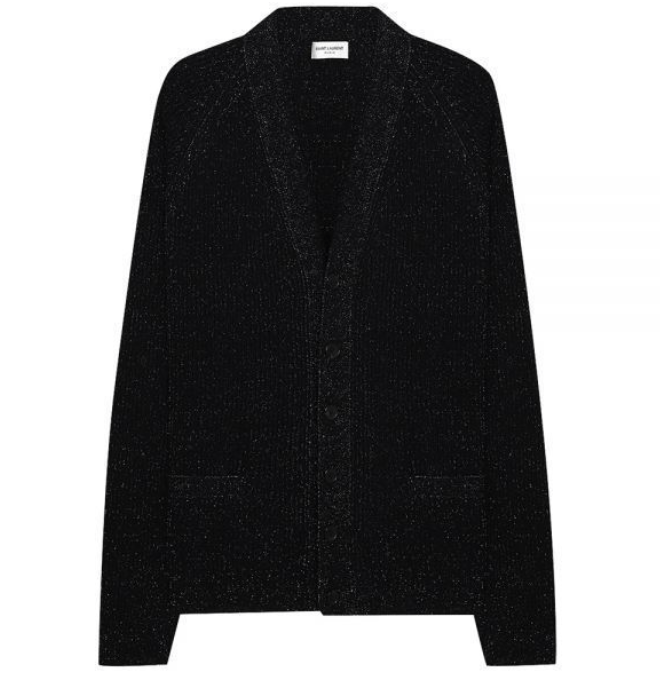 Saint Laurent Paris o1s1wg110925 712375 Cardigan In Lurex Ribbed Wool Cashmere Size US S / EU 44-46 / 1 - 1 Preview