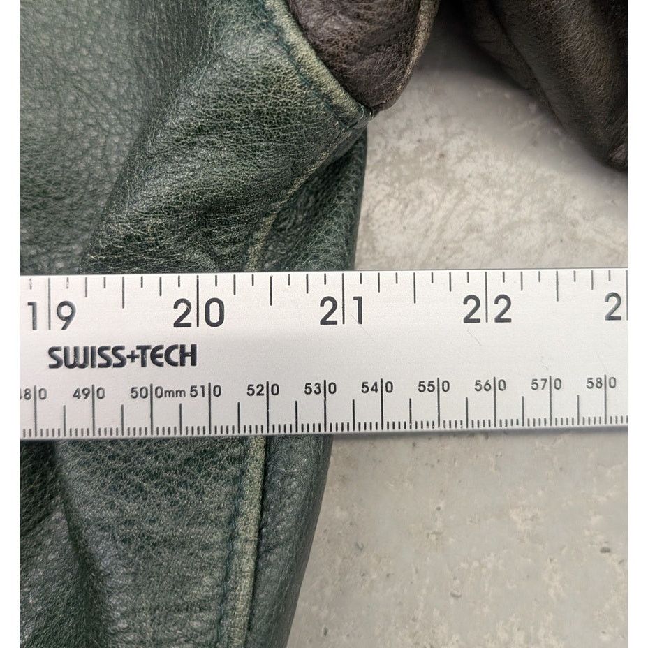 Rare Vintage Roots Sporting Goods USA Green Leather Jacket
