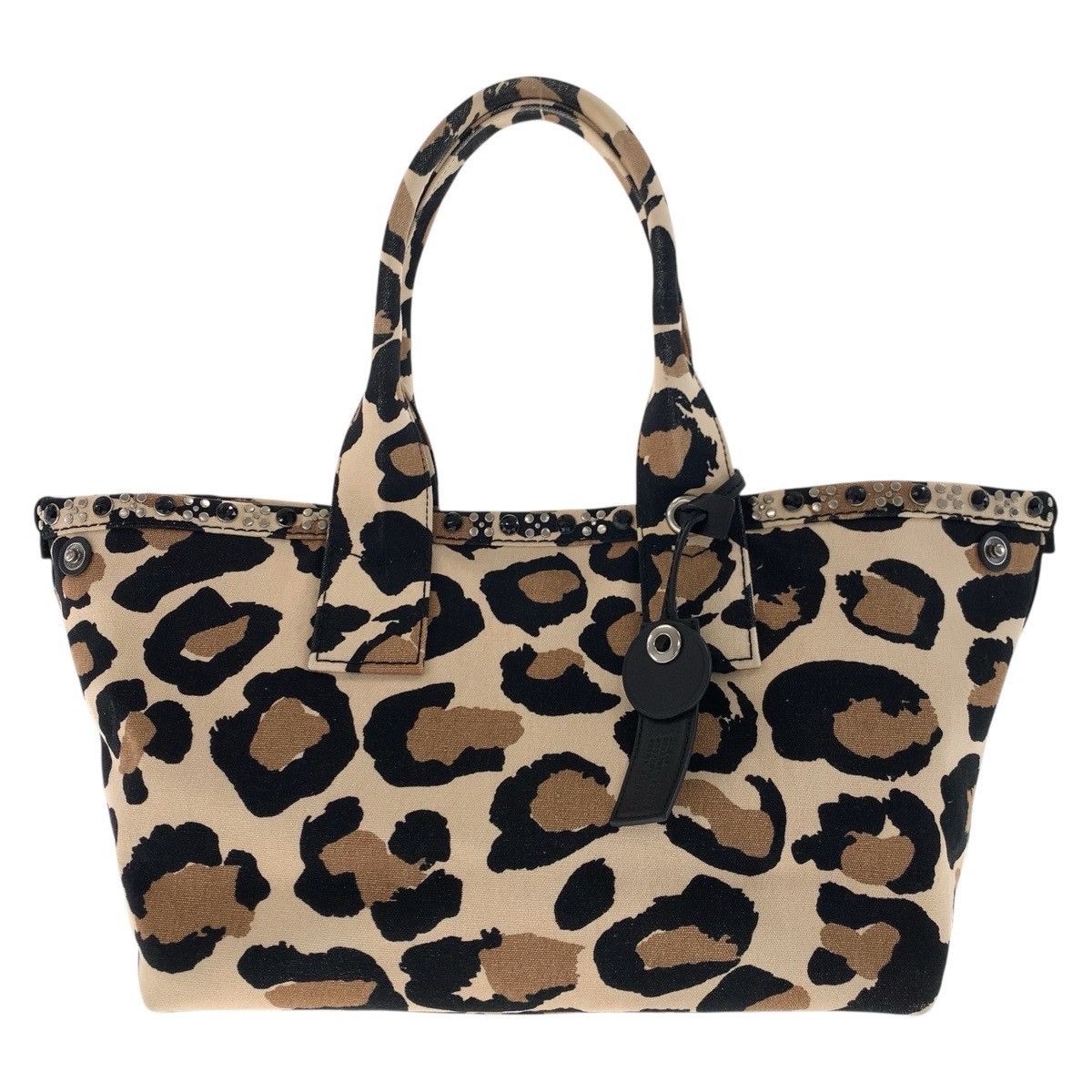 Marc Jacobs Marc By Marc Jacobs Studs Leopard Canvas/leather 2Way Bag Canvas Shoulder Bag in Brown, Women's