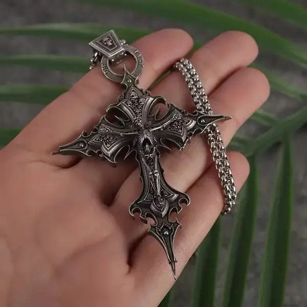 VIBE Gothic Skeleton Cross Necklace Size ONE SIZE - 6 Thumbnail