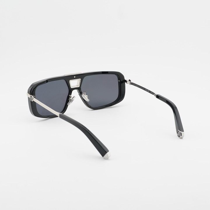 Philipp Plein Philipp Plein SPP008M 0700 Sunglasses Shiny Black Aviator Size ONE SIZE - 9 Thumbnail