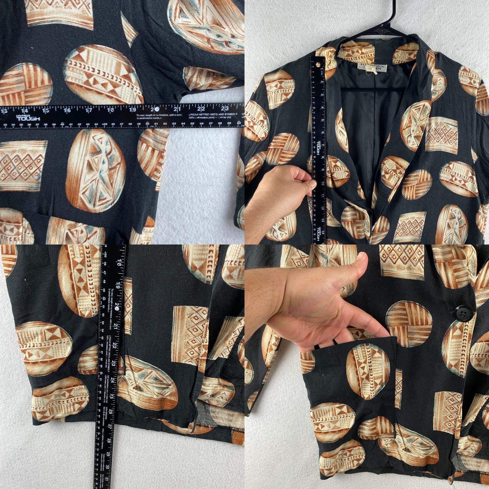 Vintage VINTAGE Kensington Square Blazer Womens Medium M / P Black Blazer Cardigan Made In USA 80s Size M / US 6-8 / IT 42-44 - 8 Thumbnail
