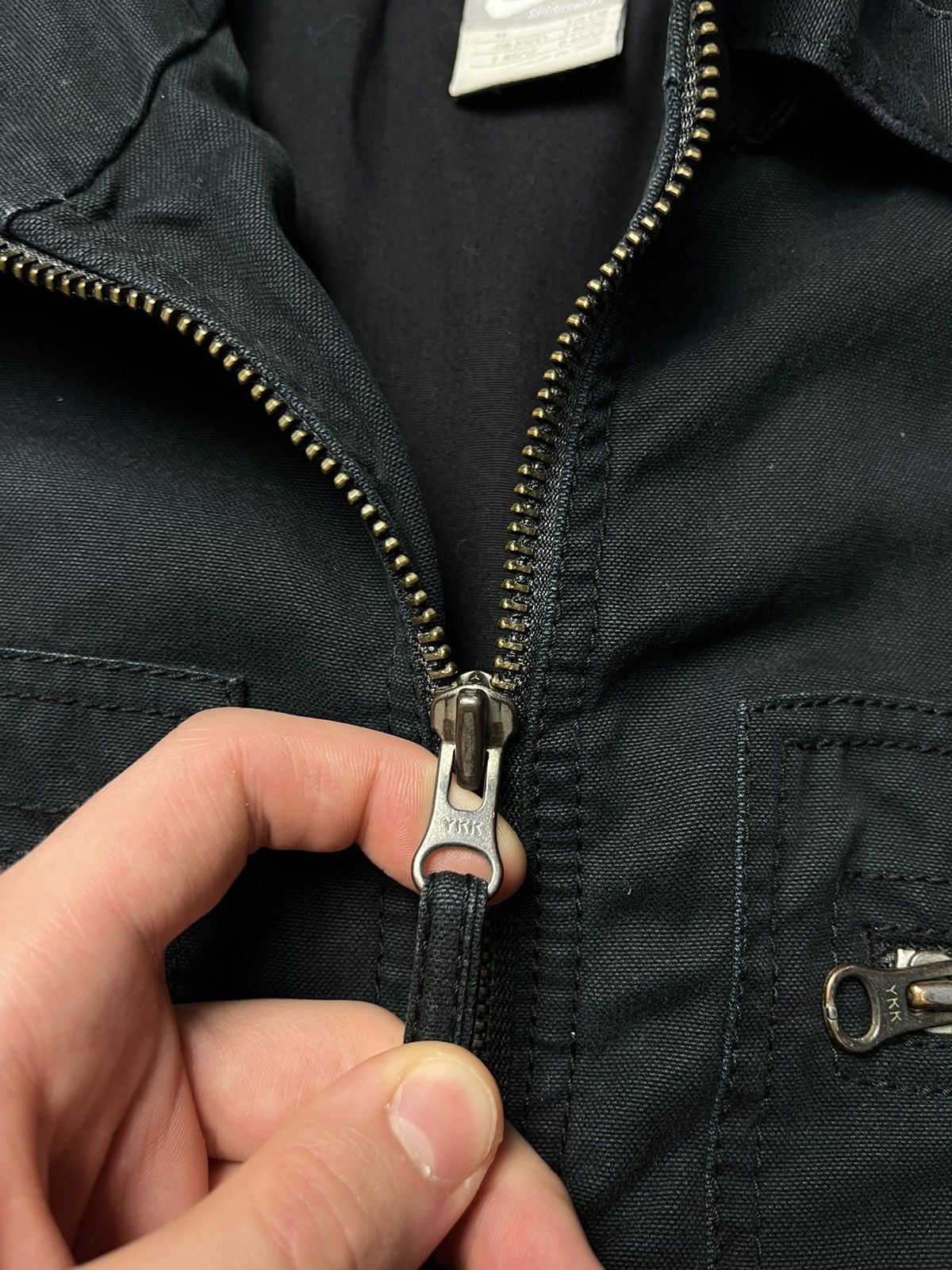 Nike Vintage Nike Denim Jacket omber Rare Pocket Zip Size L/ Size US M / EU 48-50 / 2 - 16 Thumbnail